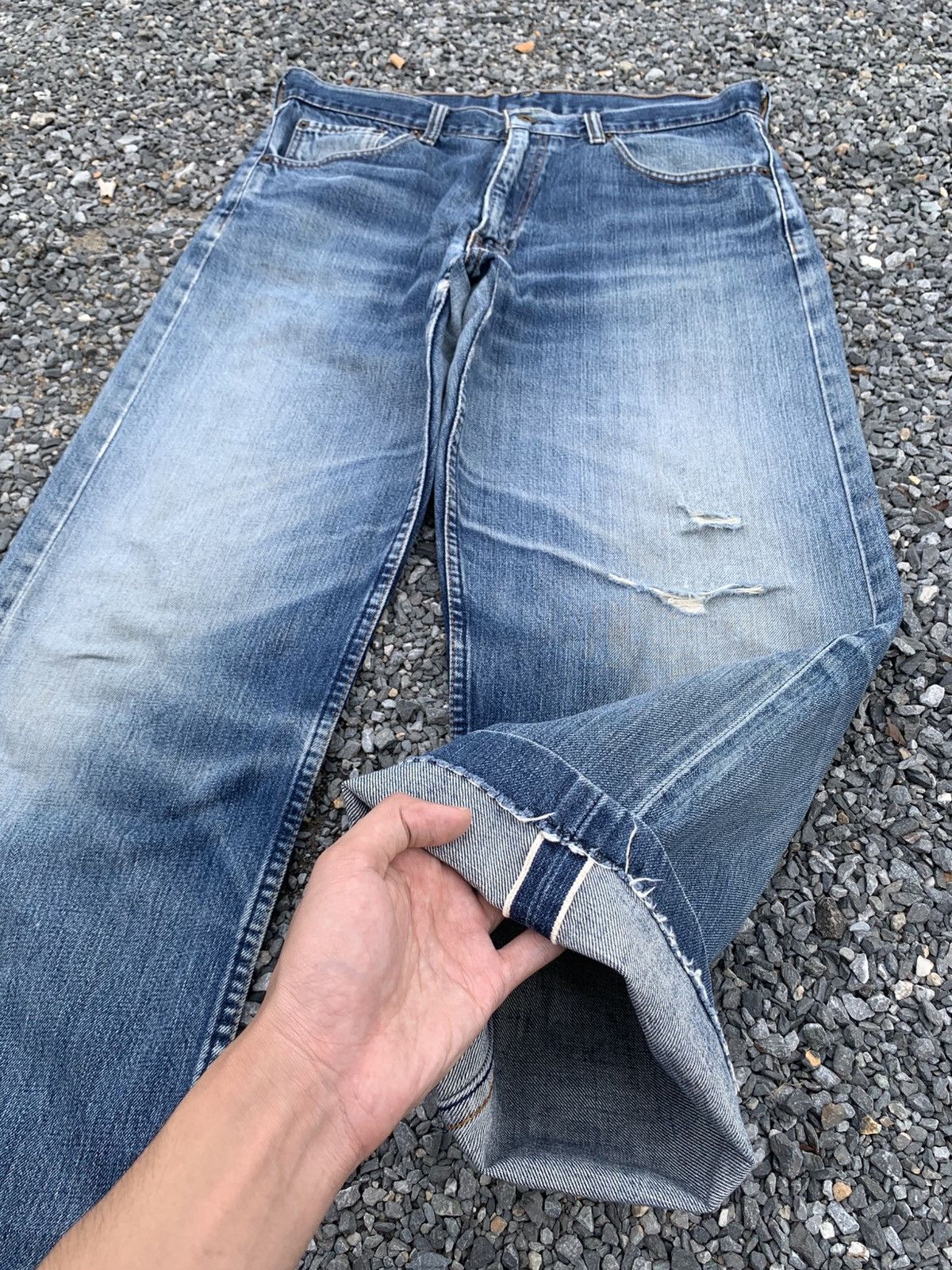 Kapital VINTAGE LEVI'S 503 SELVEDGE FADED LOOSE DSITRESSED DENIM Size US 36 / EU 52 - 5 Thumbnail