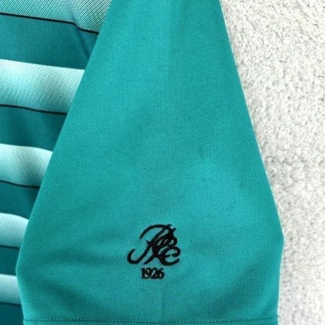 Adidas Adidas Polo Shirt Mens M Green Short Sleeve Striped Golf Polo Logo EUC Size US M / EU 48-50 / 2 - 5 Thumbnail