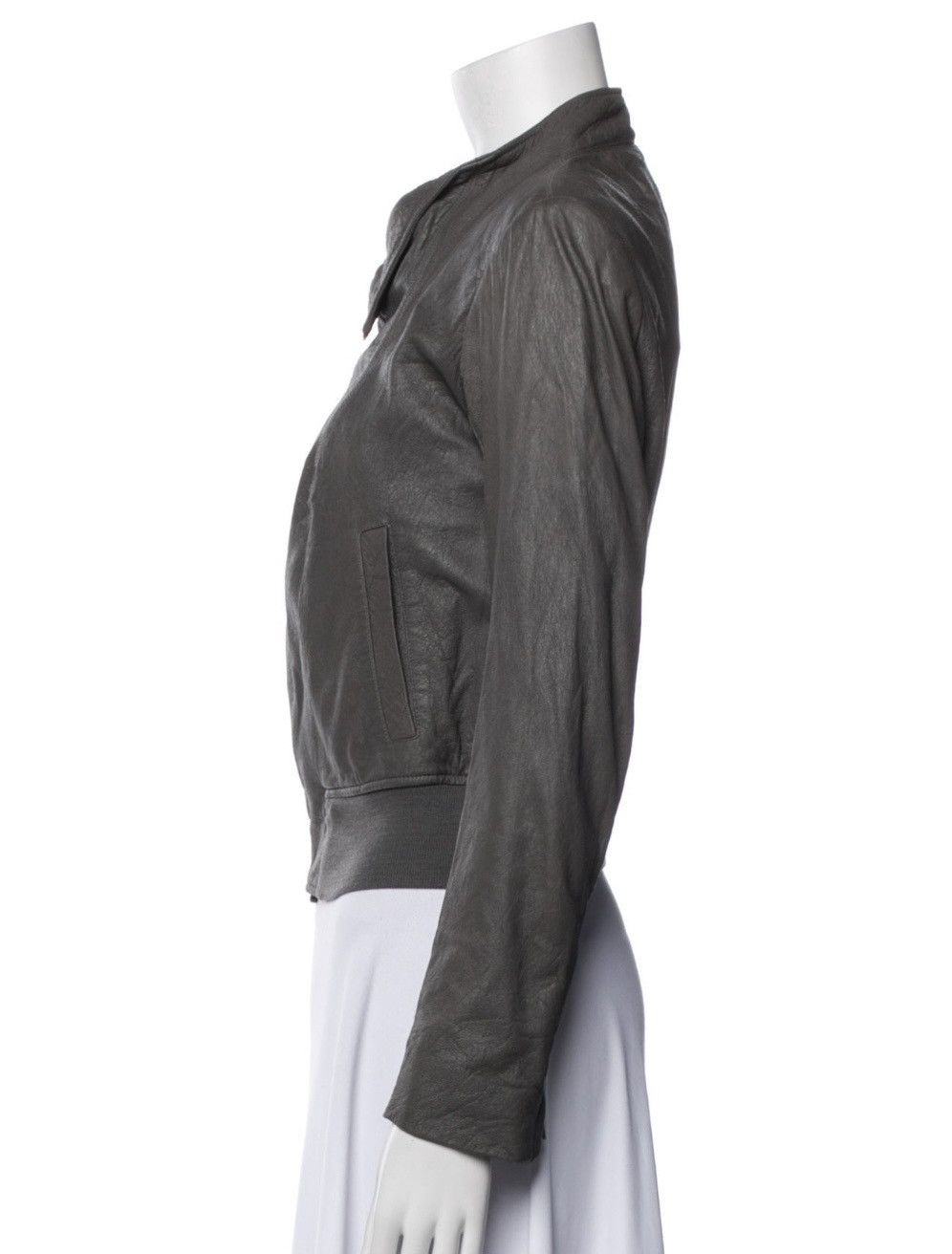 Rick Owens Rick Owens Grey Leather Jacket Size S / US 4 / IT 40 - 3 Thumbnail