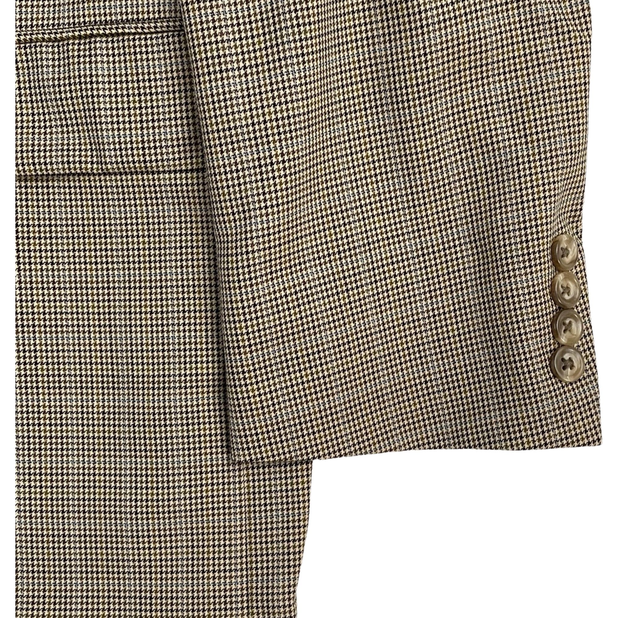 Burberry Burberry London Mens Size 40R Brown Houndstooth Blazer Size 40R - 3 Thumbnail