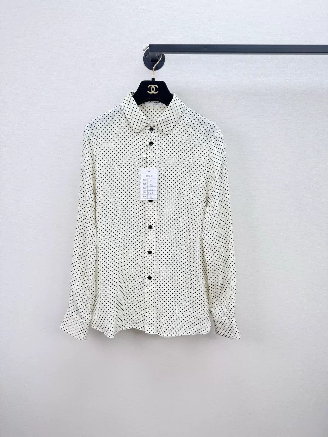 Saint Laurent Paris Saint Laurent SLP Silk Polka Dot Shirt Size S / US 4 / IT 40 - 1 Thumbnail