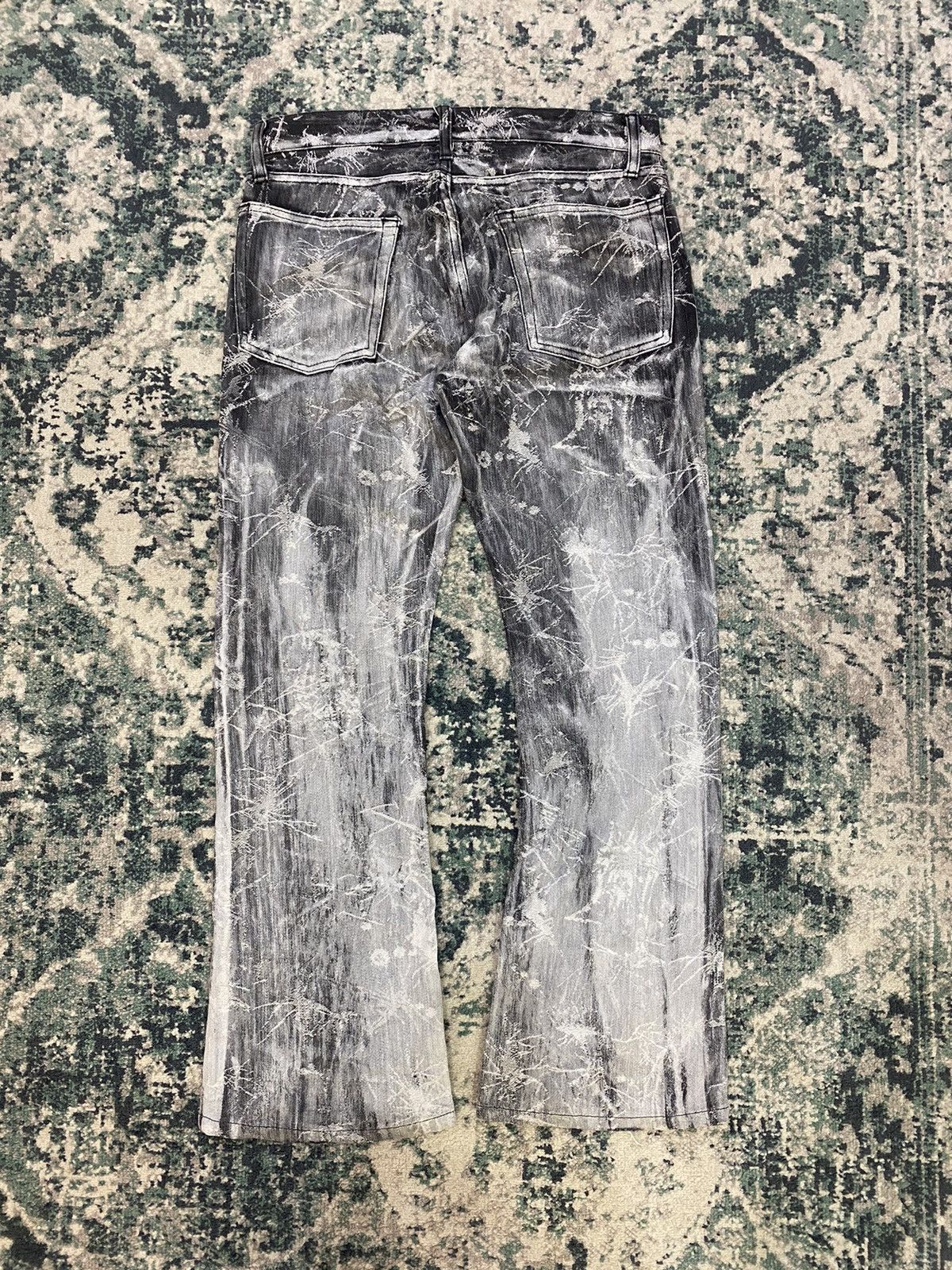 If Six Was Nine EDGE Rupert Spider Web Distressed Flare Denim Pant Size US 29 - 22 Thumbnail