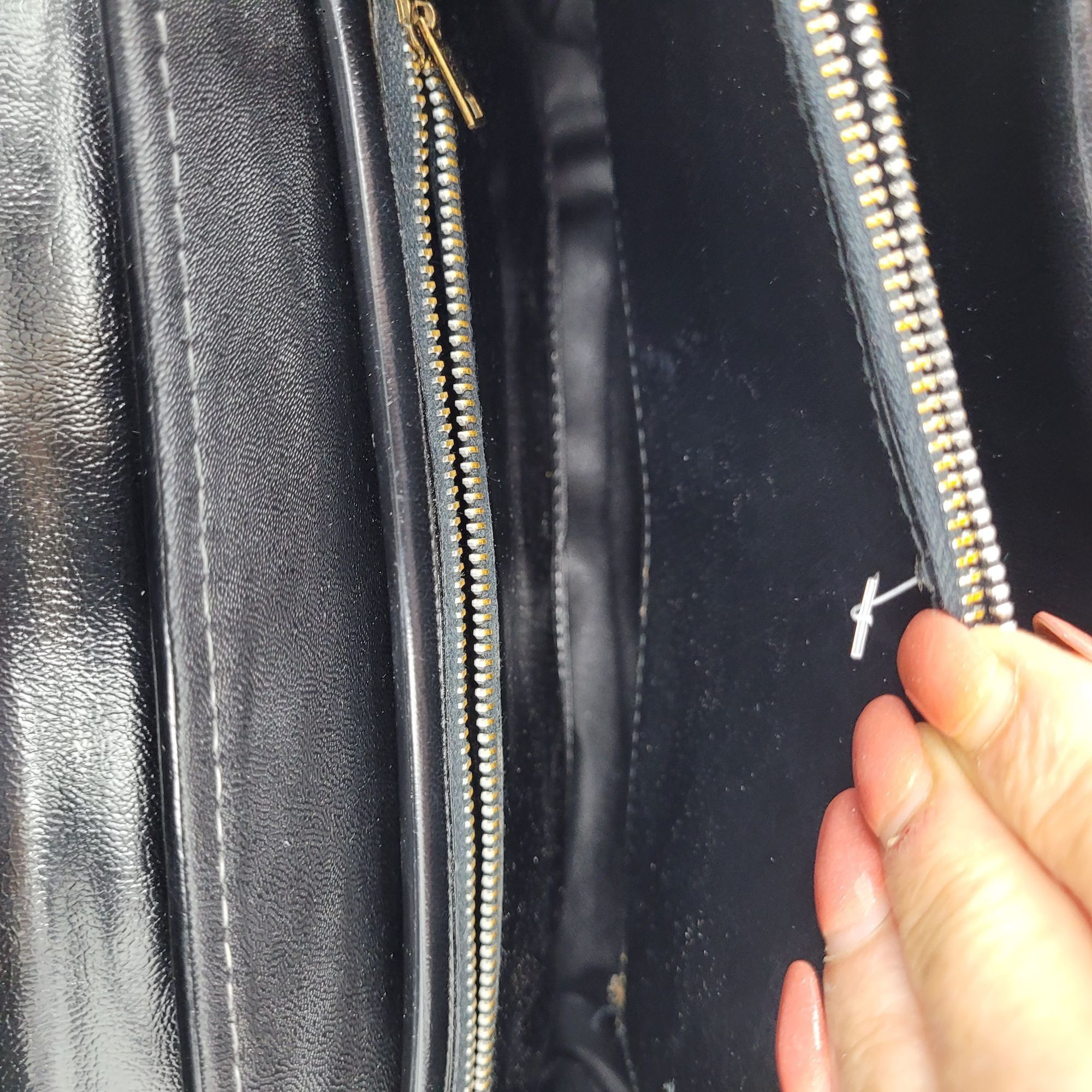 Vintage Vintage 60s Handbag Black Leather Shoulder Bag Adjustable S Size ONE SIZE - 12 Thumbnail
