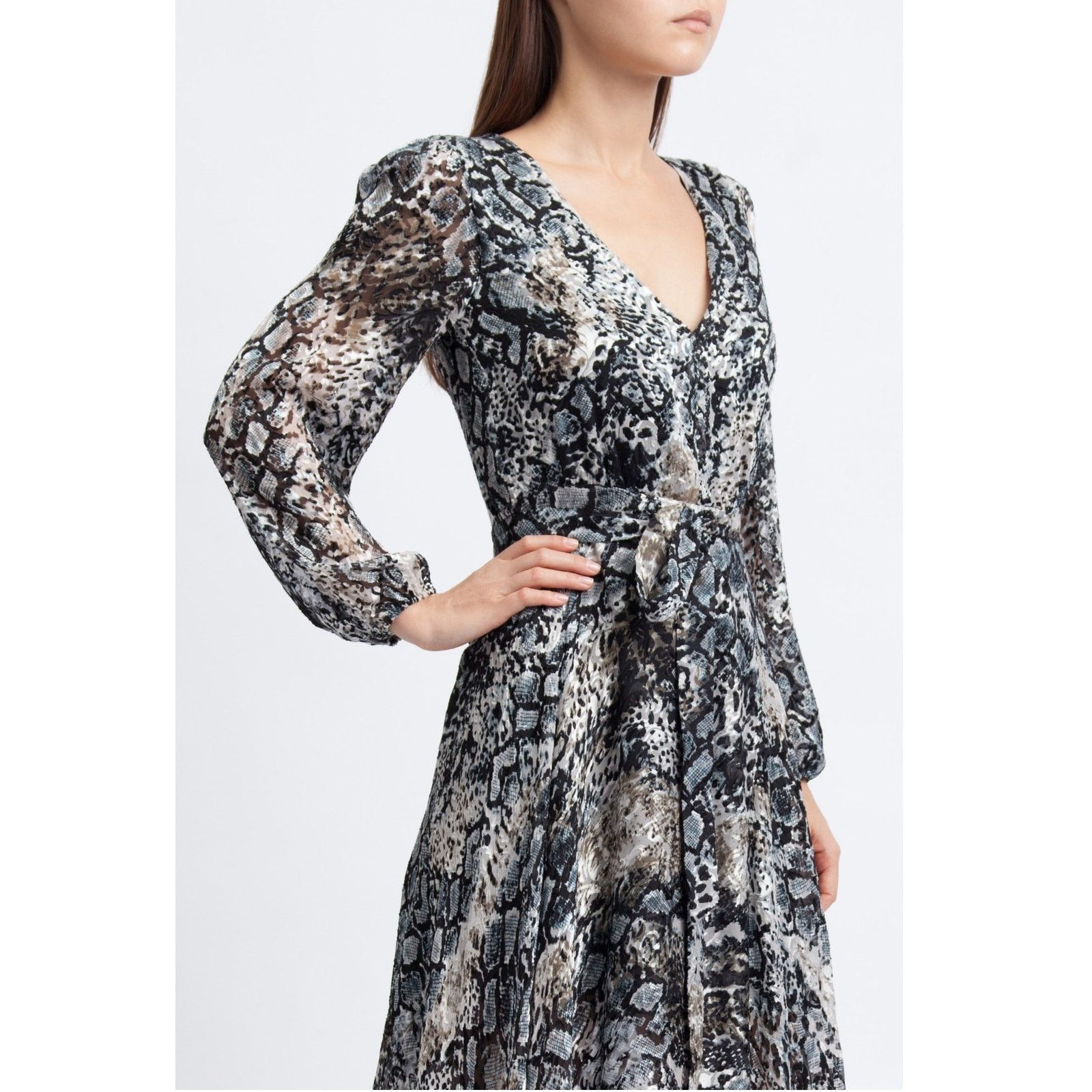 Alice + Olivia Alice + Olivia Coco Burnout Midi Dress Size S / US 4 / IT 40 - 2 Thumbnail