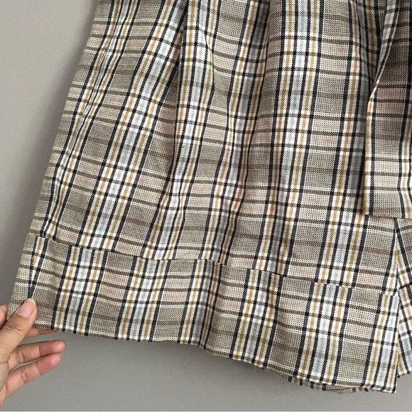 Massimo Dutti Massimo Dutti Plaid Linen Blend Bermuda Paperbag Shorts - 8 Size 30" / US 8 / IT 44 - 5 Thumbnail