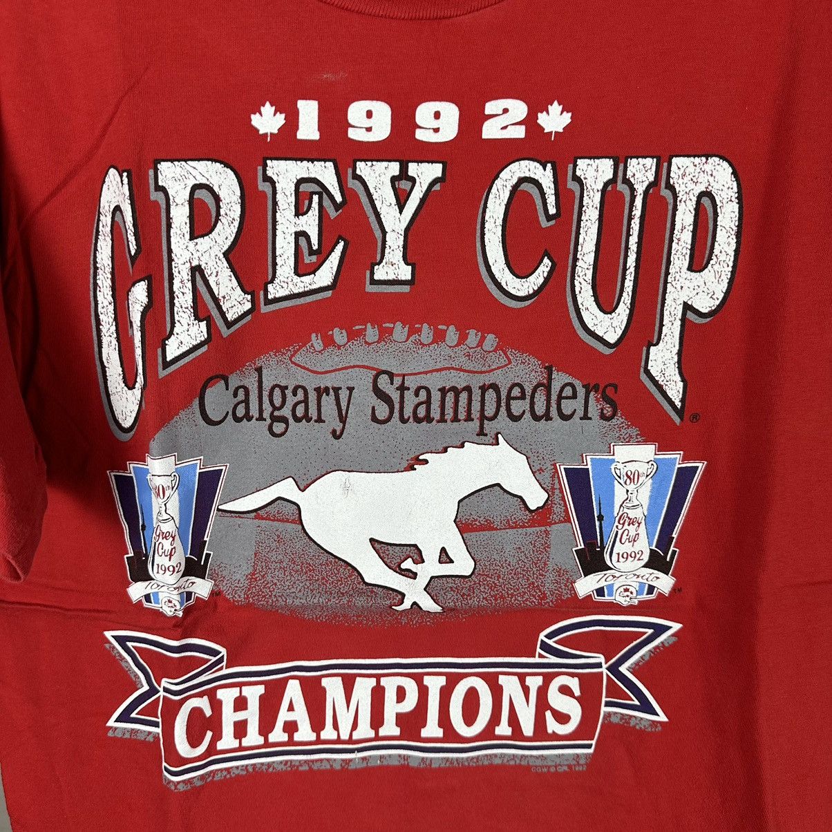 NFL × Vintage Vintage 1992 Calgary Stampeders Grey Cup Champions CFL Shirt Size US L / EU 52-54 / 3 - 3 Thumbnail