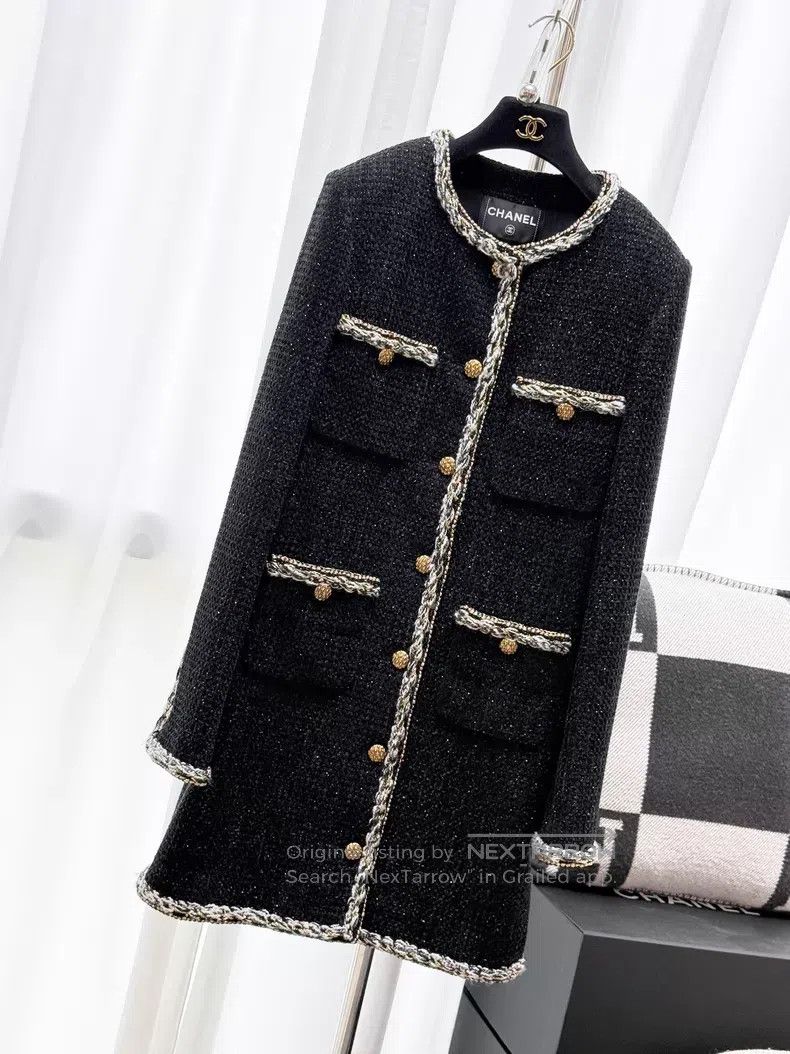 Chanel Chanel Golden buckle four-pocket tweed rolled edge long-sl Size XS / US 0-2 / IT 36-38 - 2 Thumbnail