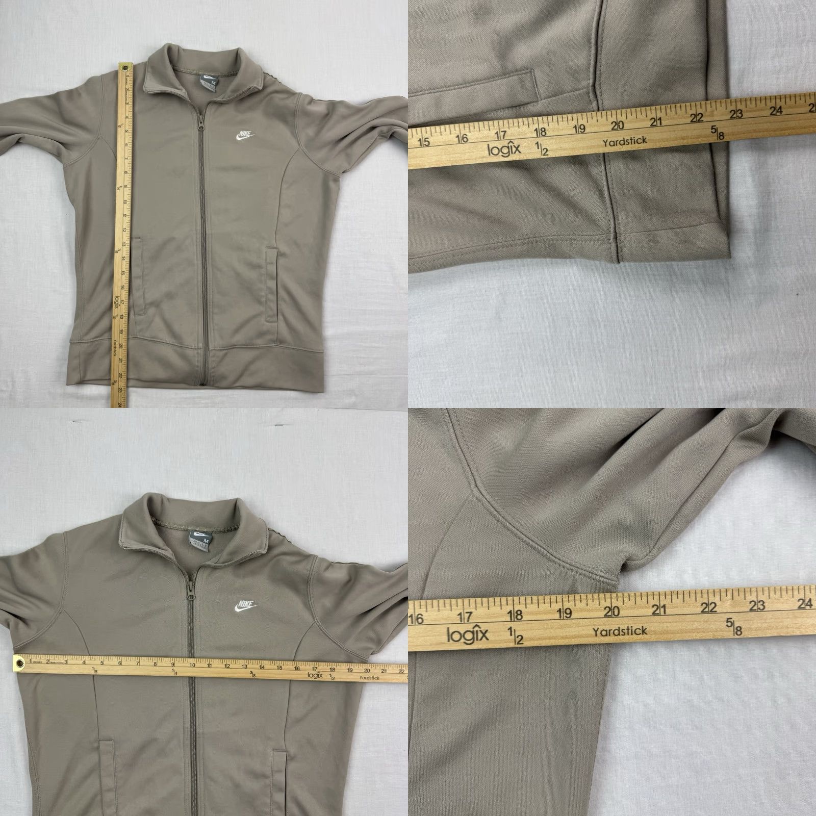 Nike Vintage Nike jacket Womens Medium Tan Full Zip Collared Y2K Silver Tan Athletic Size M / US 6-8 / IT 42-44 - 8 Thumbnail