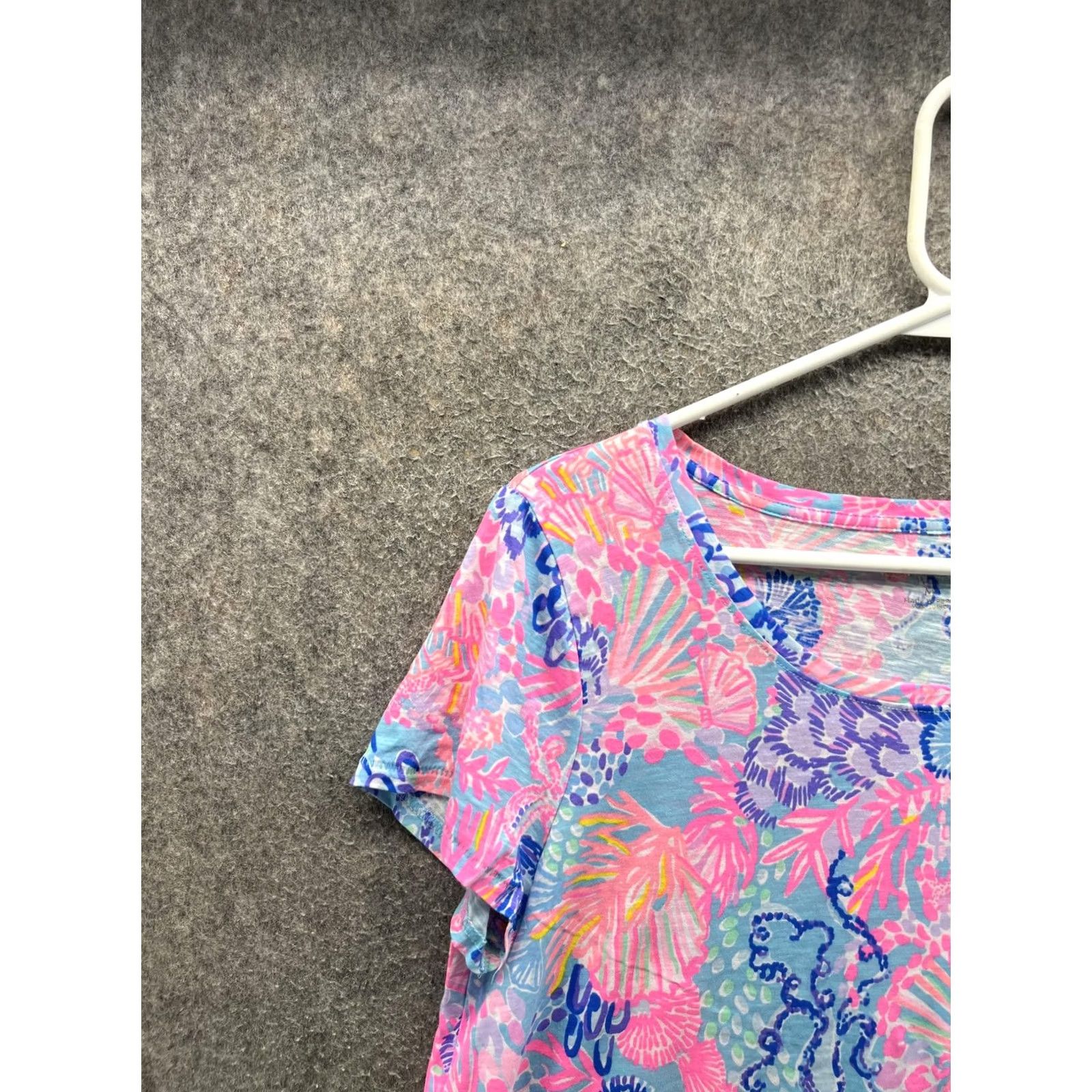 Lilly Pulitzer Lilly Pulitzer Shirt Womens M Multicolor Scoop Neck Short Sleeve Floral Top Size M / US 6-8 / IT 42-44 - 7 Thumbnail