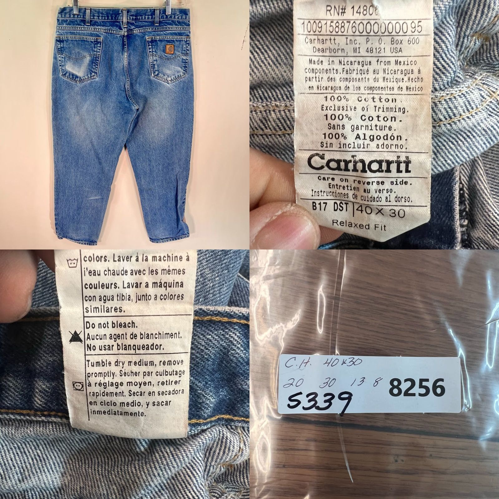 Carhartt VINTAGE Carhartt Pants Mens 40 Blue Relaxed Fit Dungaree Work Wear Outdoor 40x30 Size US 40 / EU 56 - 8 Thumbnail
