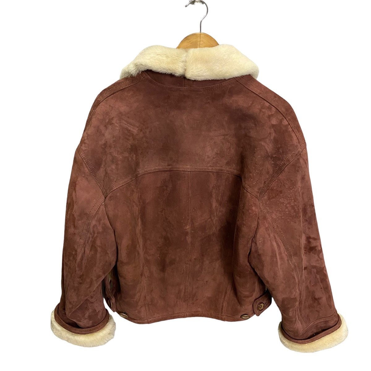 Handmade Massini Fur Faux double breasted cropped leather jacket Size US M / EU 48-50 / 2 - 4 Thumbnail