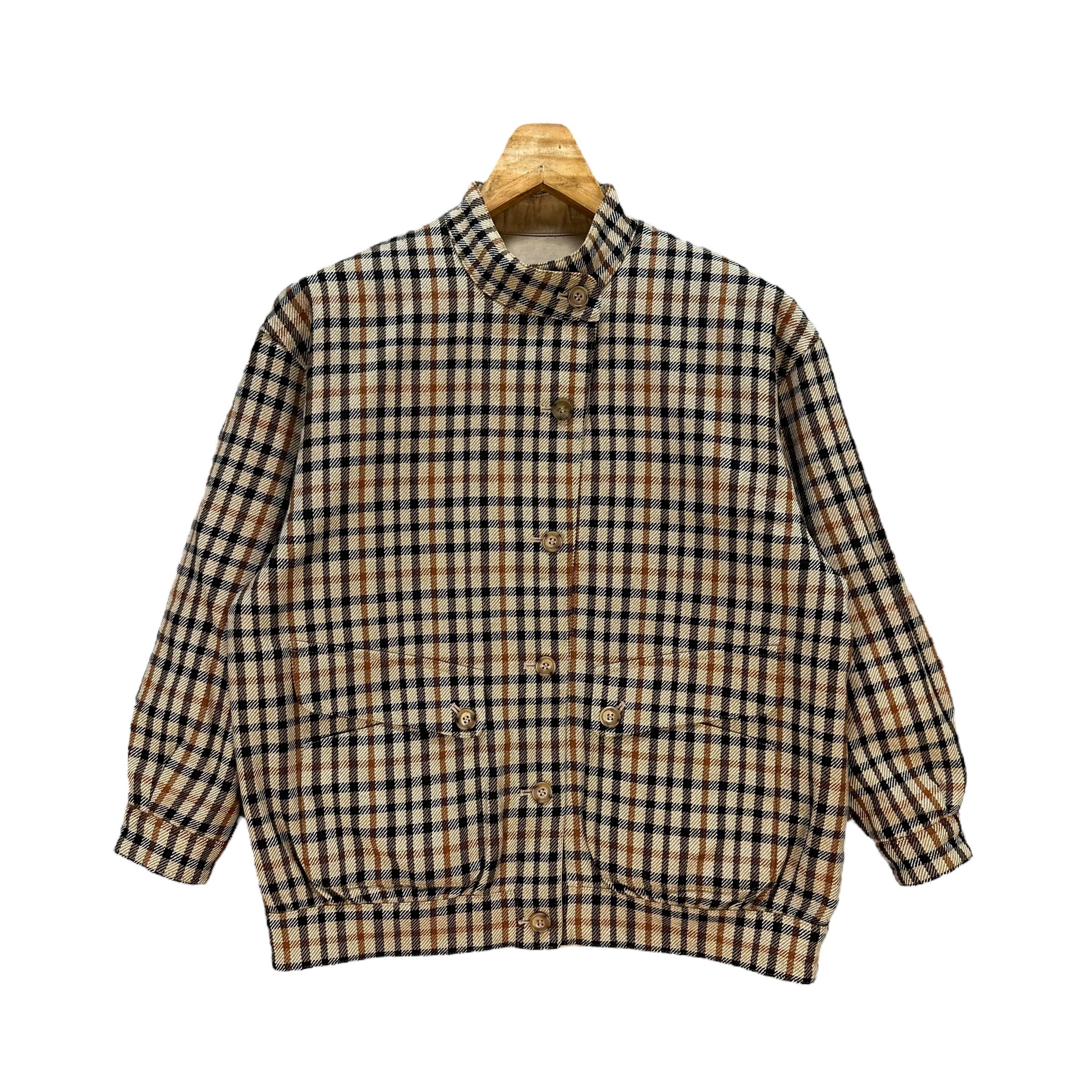 DAKS Vintage 90's DAKS Wool Checked Reversible Jacket #A74-1796 Size US M / EU 48-50 / 2 - 1 Thumbnail