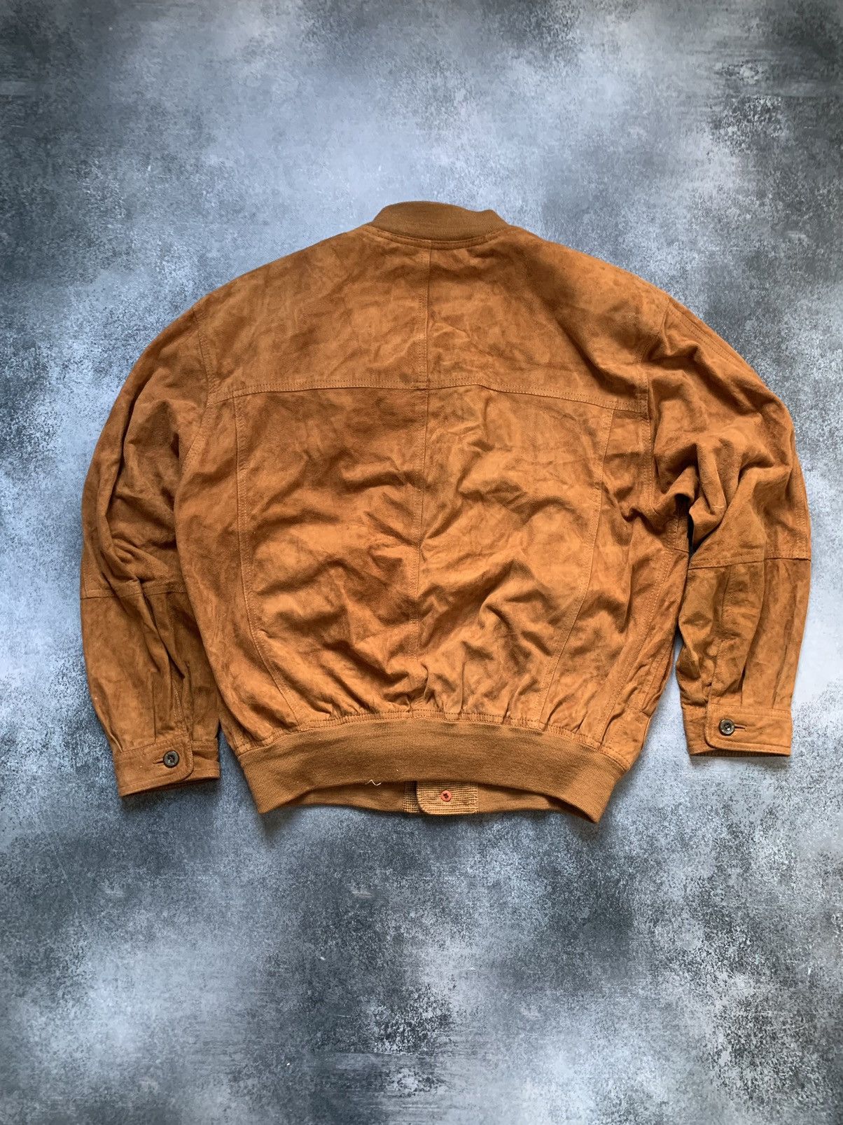Burberry × Vintage Vintage burberrys suede leather check brown bomber jacket Size US L / EU 52-54 / 3 - 6 Thumbnail