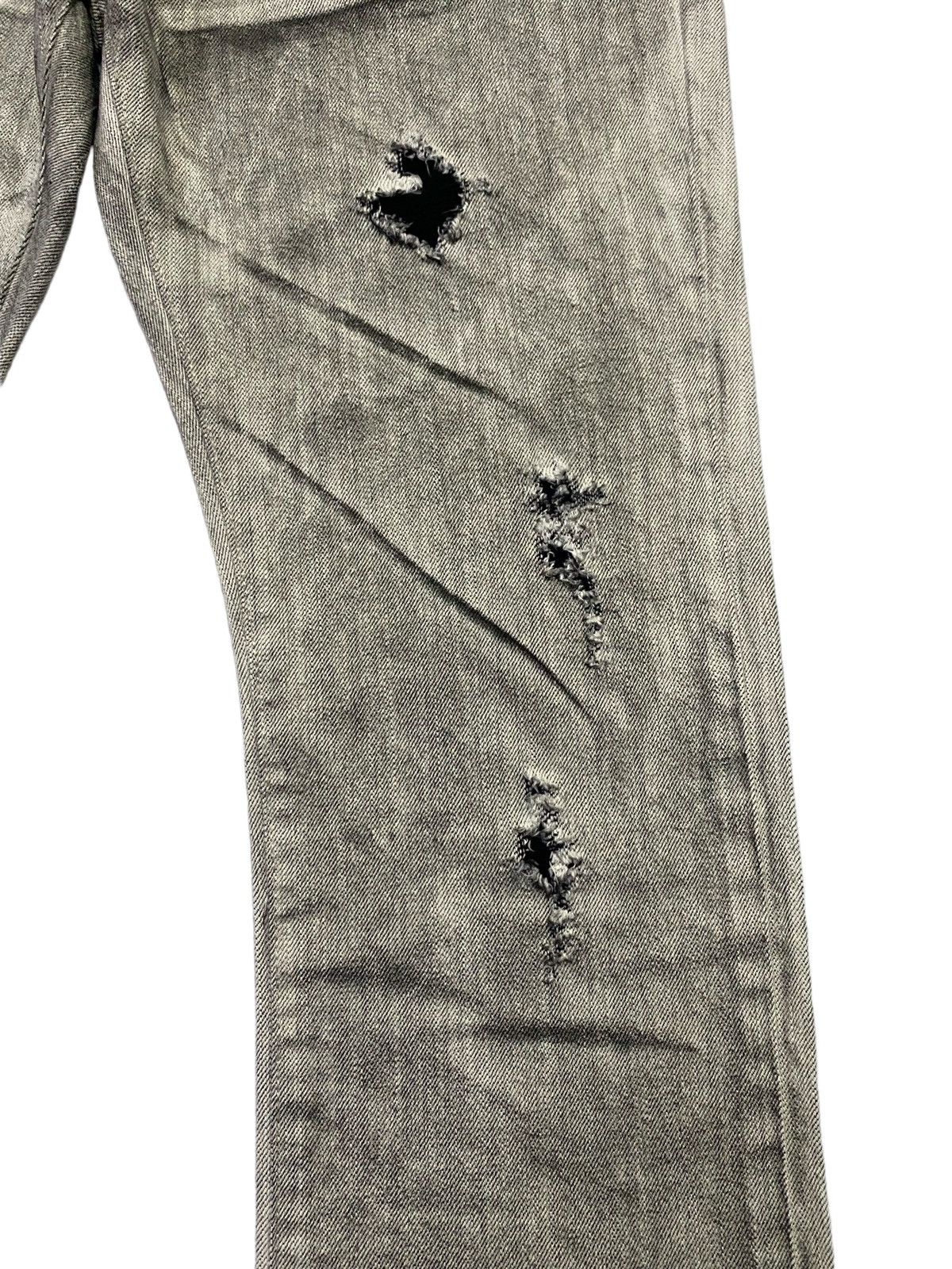 JACKROSE Jack Rose Ripped Distressed Clow Mark Smoke Denim Pants Size 33" - 15 Thumbnail