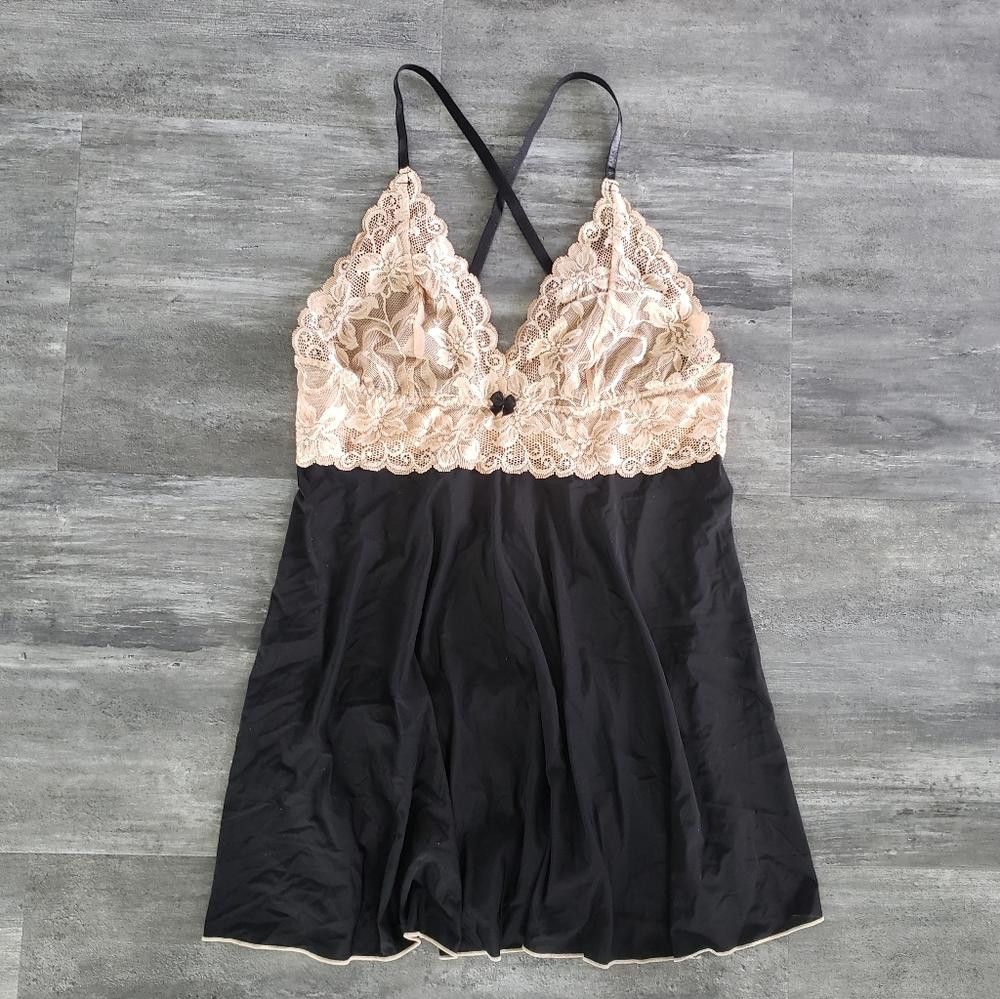 Designer Black Nude Laced Lingerie Nightie Size ONE SIZE - 1 Thumbnail