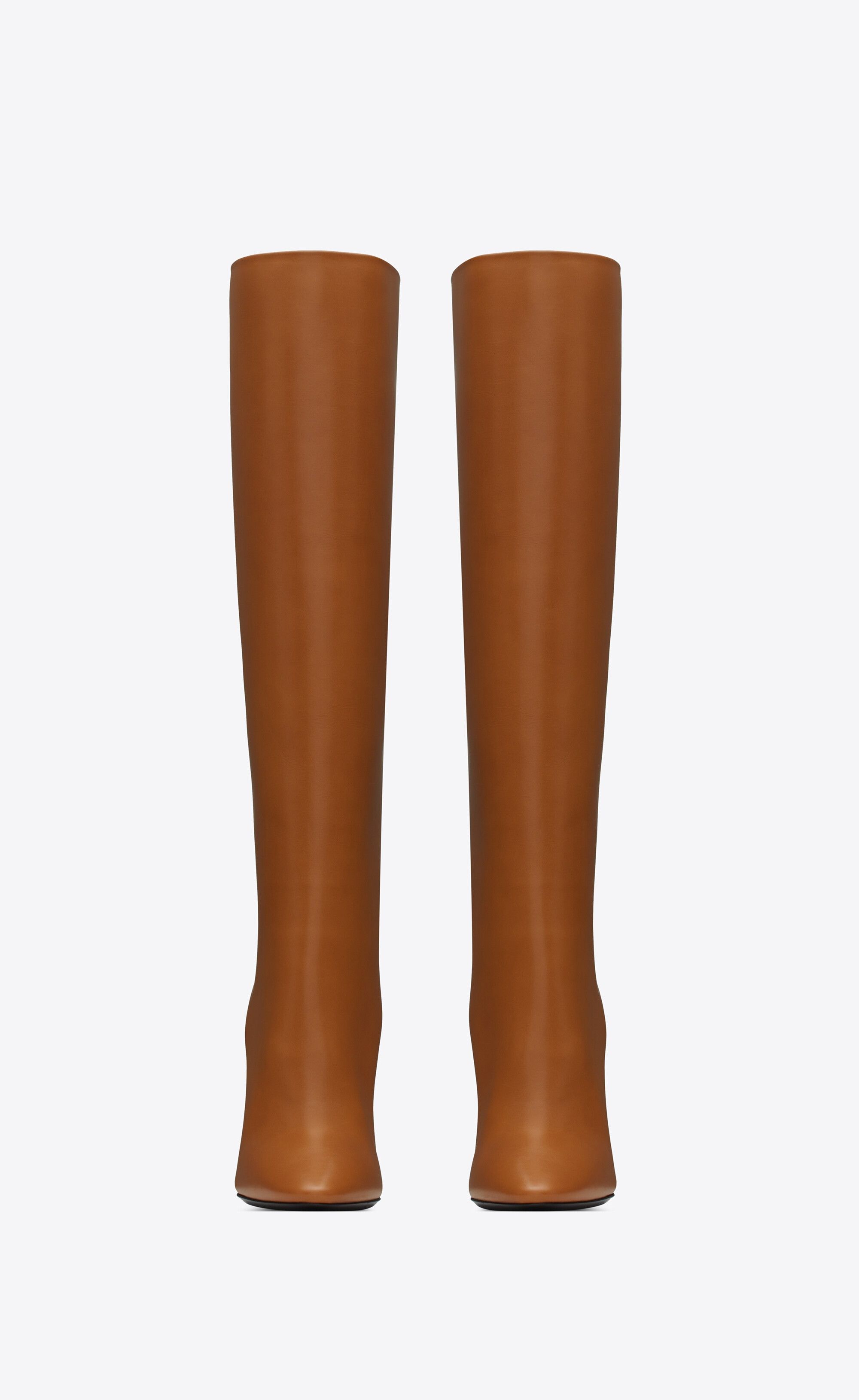 Saint Laurent Paris o1bcso1str0125 68 Tube Boots In Smooth Leather in Brown Size US 6 / IT 36 - 4 Thumbnail