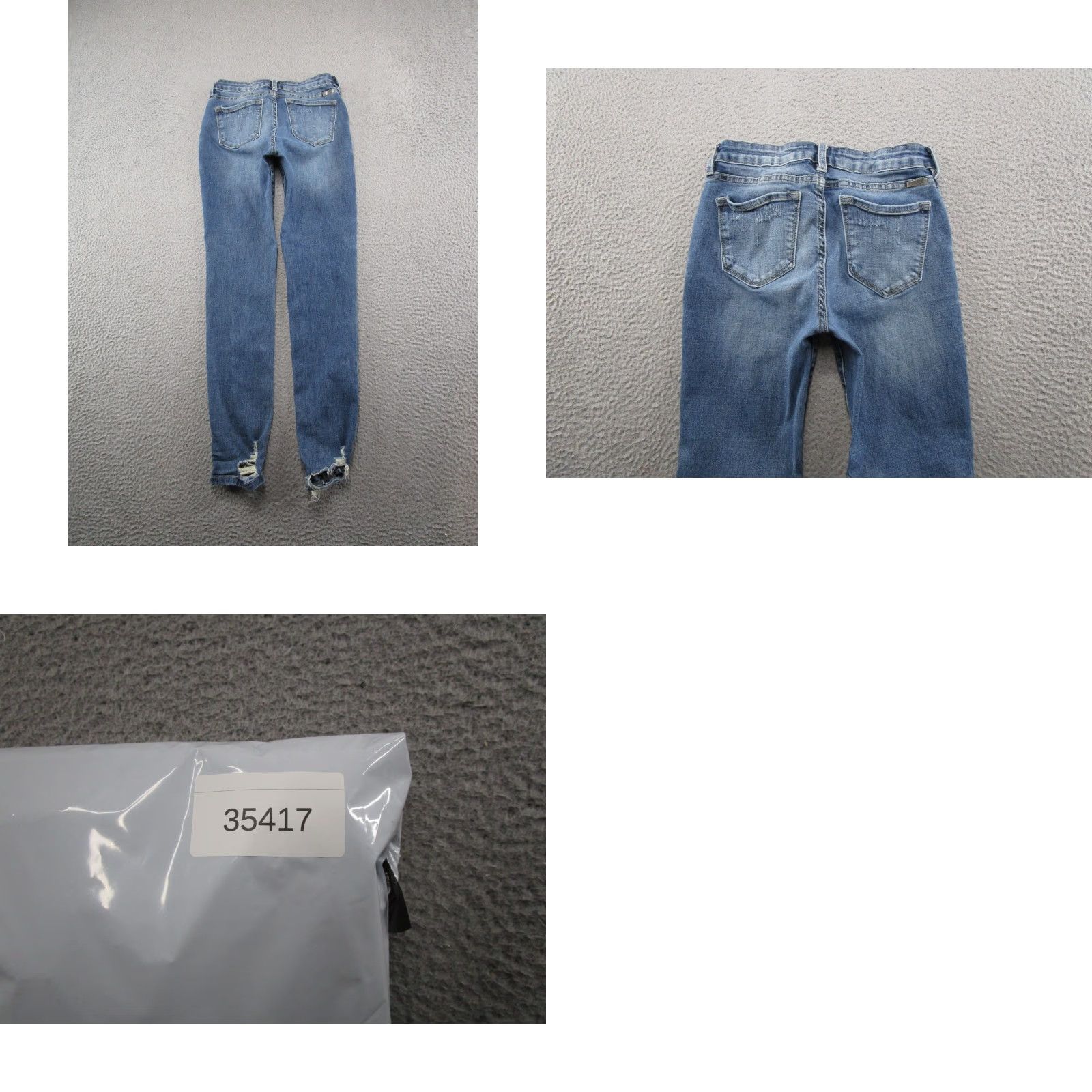 Vintage Kancan Women's Blue Stretch Denim Distressed Skinny Ankle Jeans Size 28 Size 28" / US 6 / IT 42 - 9 Thumbnail