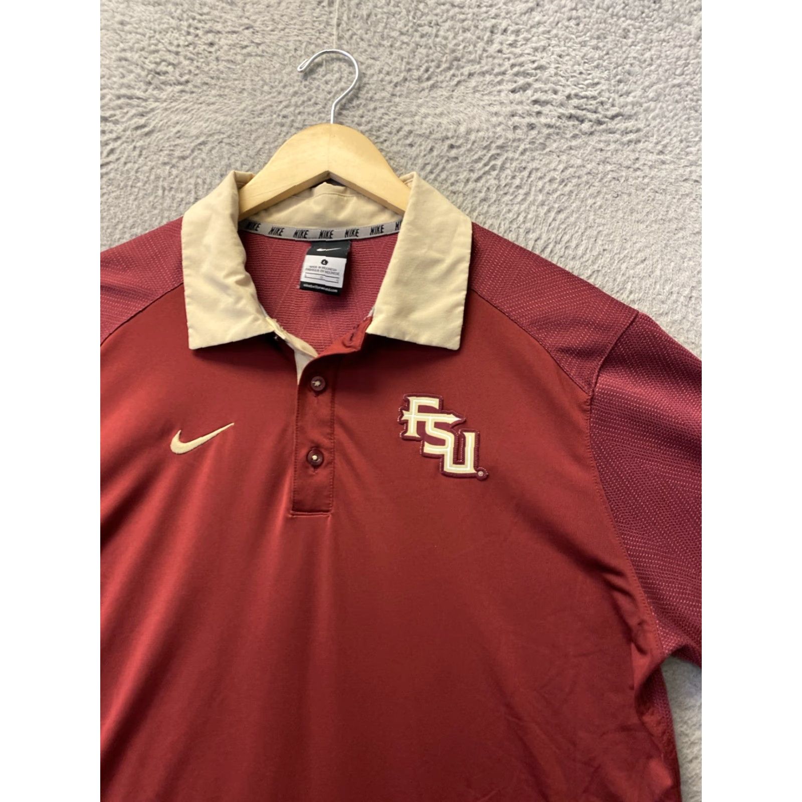 Nike Nike FSU Polo Shirt Mens L Short Sleeve Dri-Fit Red Florida State University Size US L / EU 52-54 / 3 - 3 Thumbnail