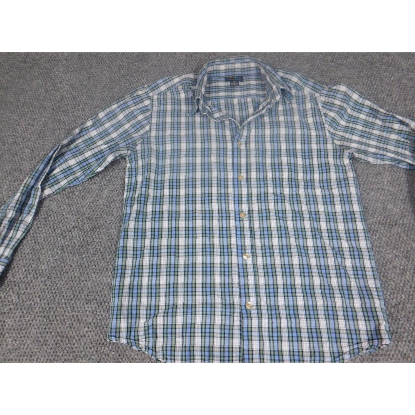 Alexander Julian Alexander Julian Mens Shirt Button-Up Knit Cotton Striped Slimming Long Sleeve Gray Small Button-Down Collared Classic Vintage No Pockets Size US S / EU 44-46 / 1 - 3 Thumbnail
