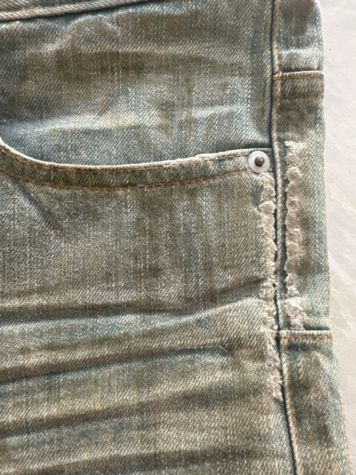 Dior Dior homme SS04 claire ice blue waxed jeans by hedi Size US 28 / EU 44 - 6 Thumbnail