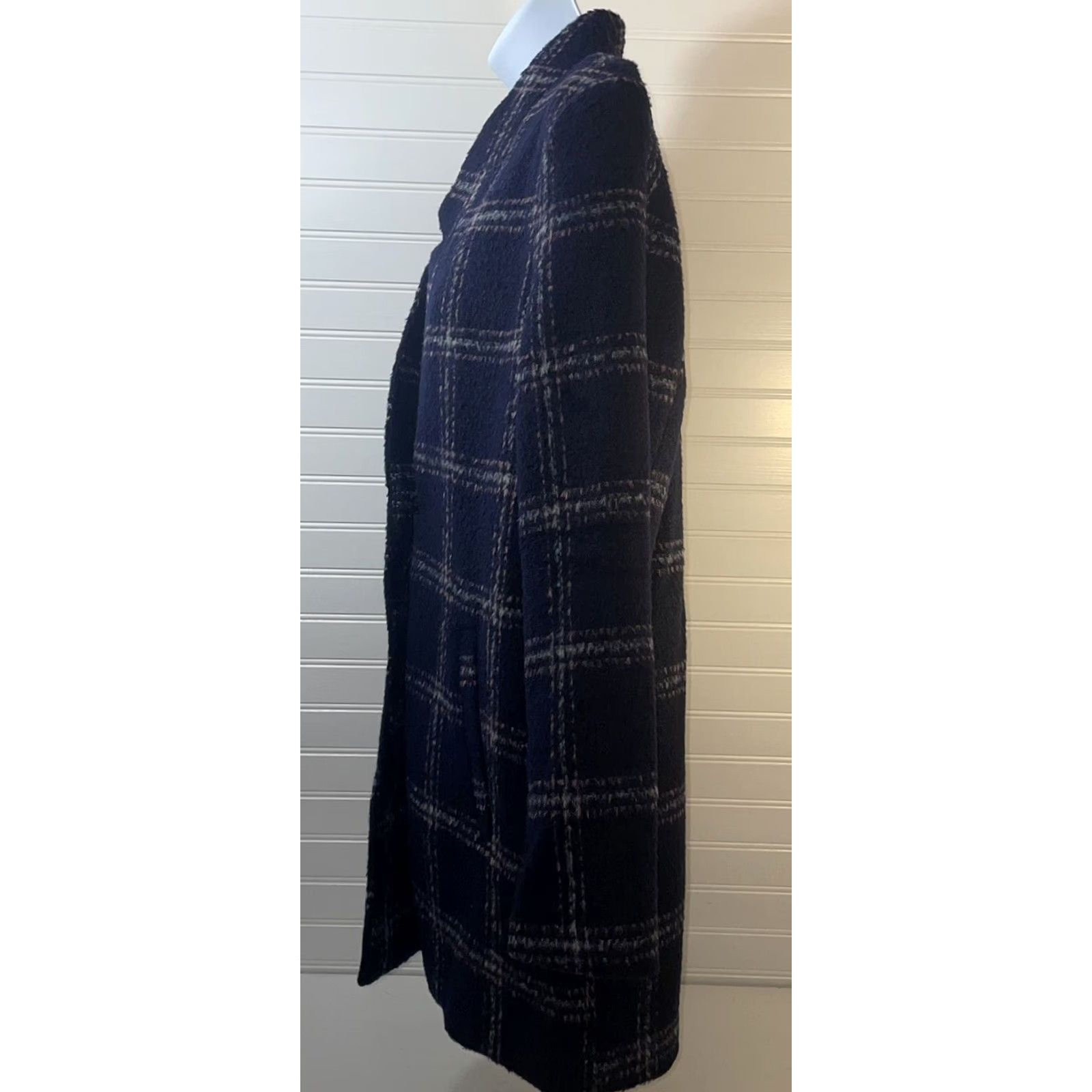 Old Navy Old Navy Coatigan Women Small Navy Plaid Wool Blend Button Pocketed Mid-Length Knit Coatigan, Regular Fit, Outdoor, Winter Fall Spring Size S / US 4 / IT 40 - 7 Thumbnail