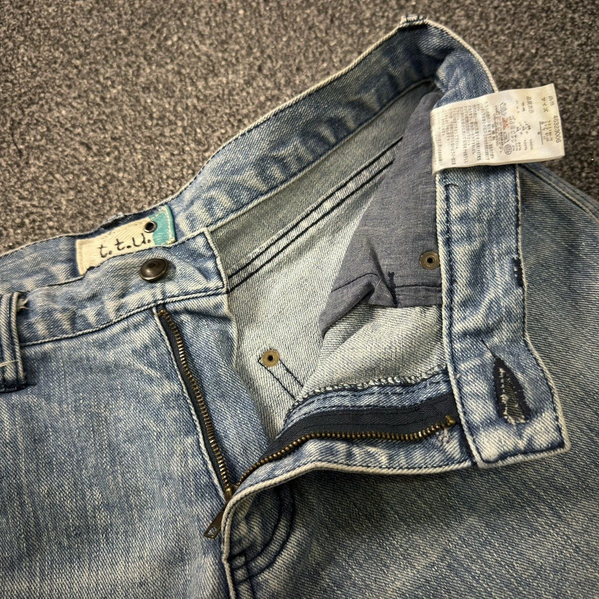 14th Addiction 🔥Japanese Double Layer Ttu Knit Distressed Denim y2k Style Size US 30 / EU 46 - 16 Thumbnail