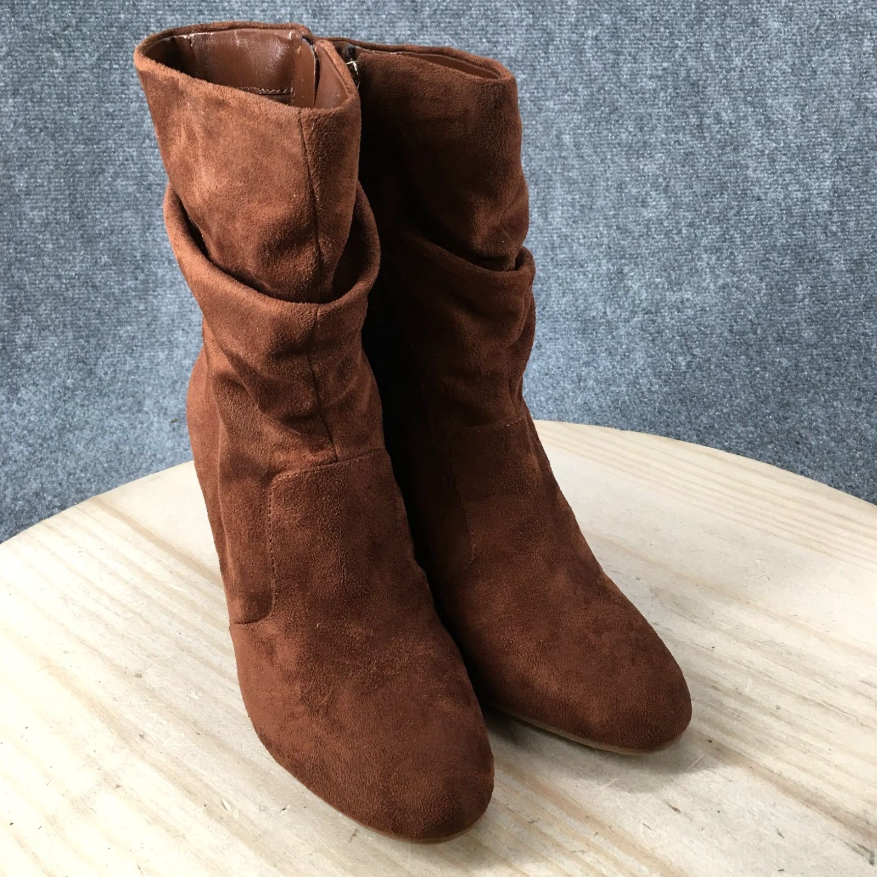 Jessica Simpson Jessica Simpson Boots Womens 9 M Kyminia Mid Calf Brown Suede Casual Heeled Size US 9 / IT 39 - 3 Thumbnail