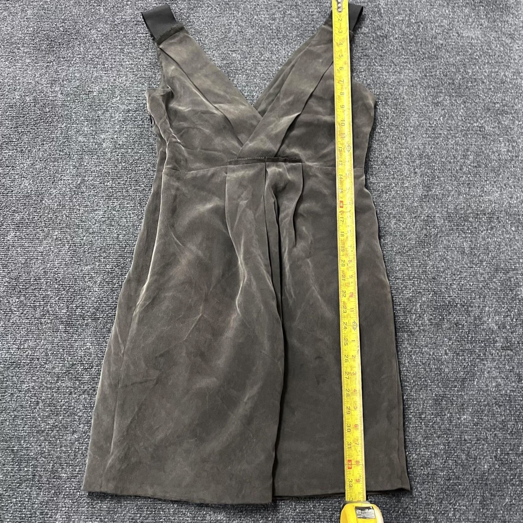 J.Crew J.CREW Dress Womens 8 Gray 100% Silk V-Neck Sleeveless Cocktail Sheath Lined【DO NOT】 Size M / US 6-8 / IT 42-44 - 4 Thumbnail