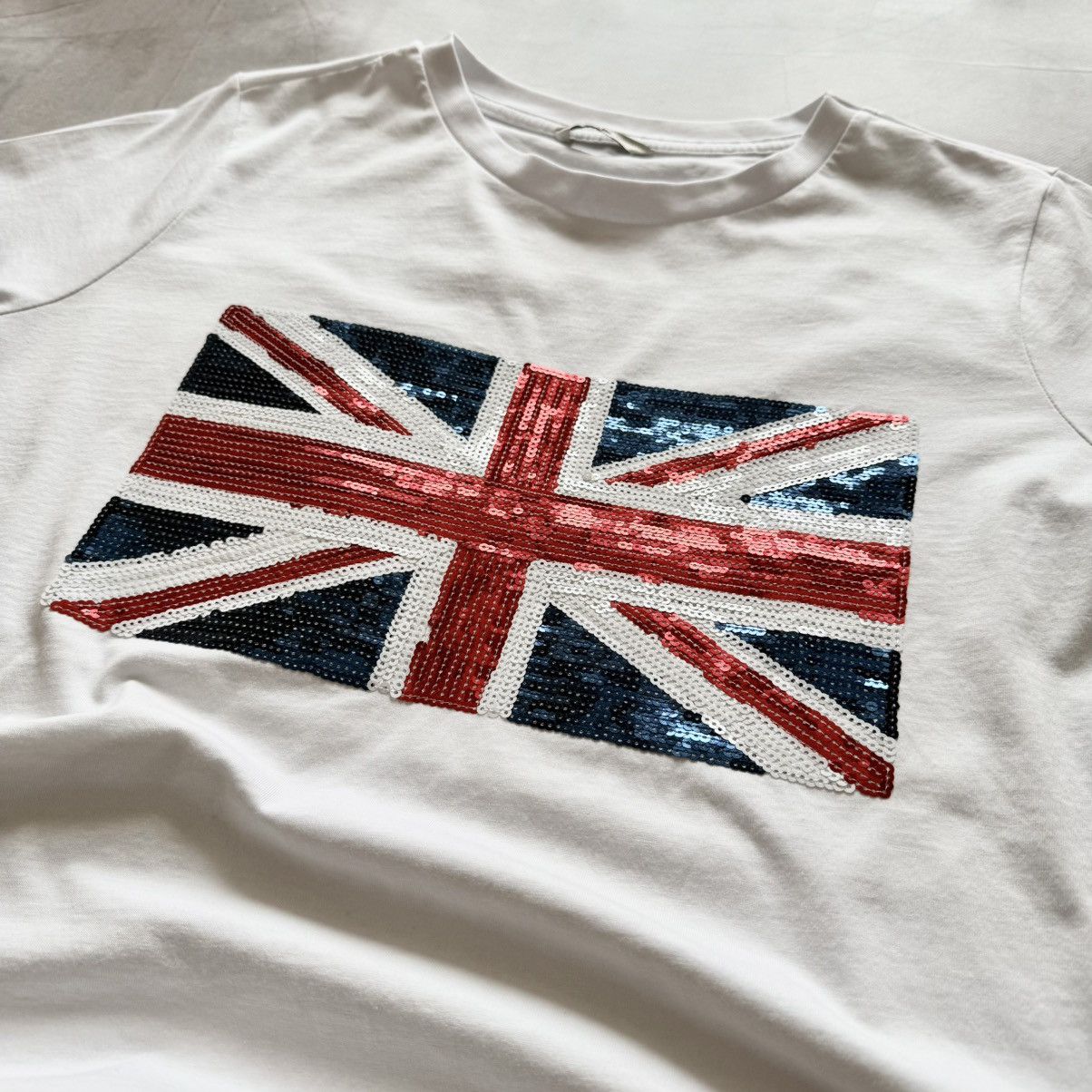 Hysteric Glamour × Undercover Sequin Britain British Flag Rhinestones Galliano T Shirt Size US L / EU 52-54 / 3 - 2 Thumbnail