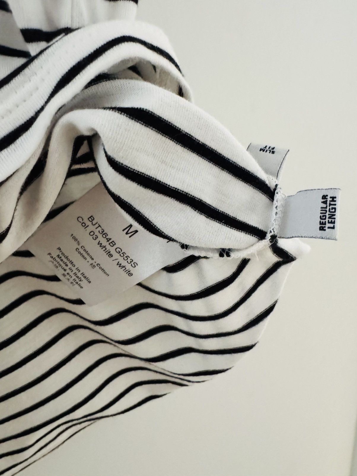 Neil Barrett NEIL BARRETT FAIR ISLE THUNDERBOLT STRIPE TEE BJT364B G553S Size US M / EU 48-50 / 2 - 5 Thumbnail