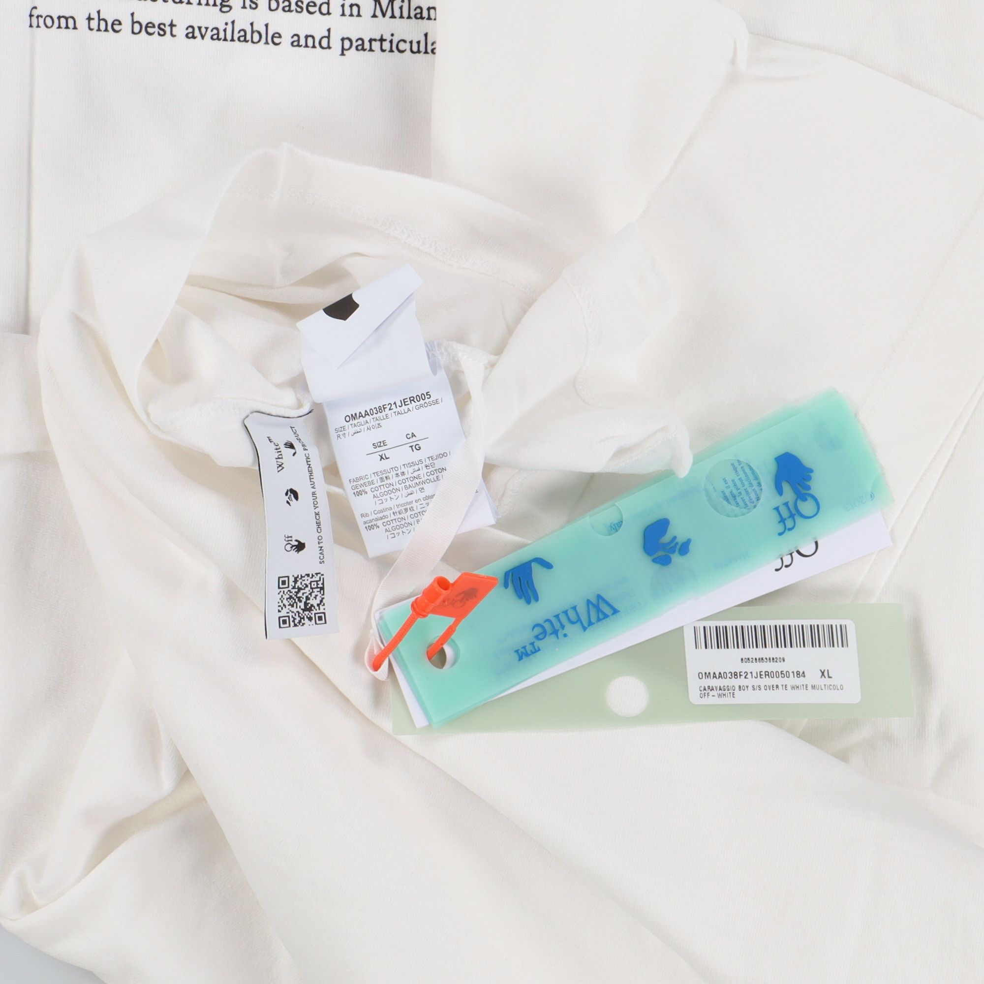Off-White White Caravaggio Boy Oversized T-Shirt Size US XL / EU 56 / 4 - 6 Thumbnail