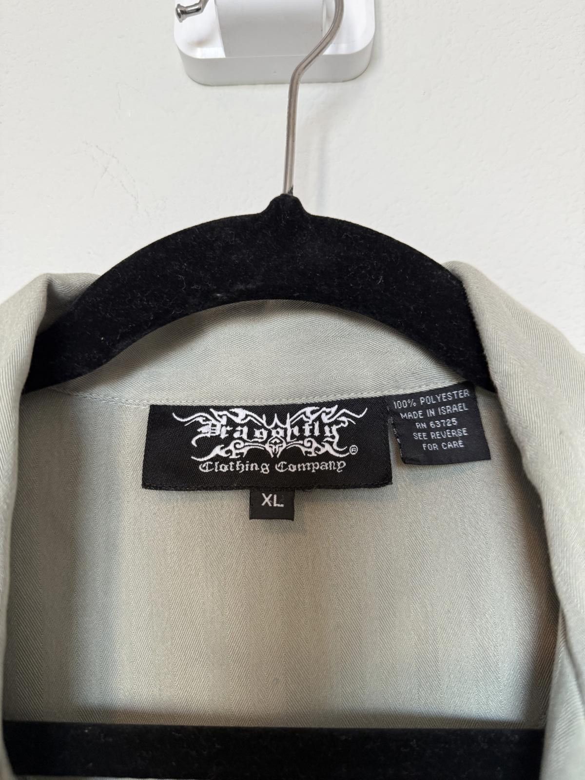 Dragonfly Soft Green Mens DragonFly Button Up Shirt Size US XL / EU 56 / 4 - 5 Thumbnail