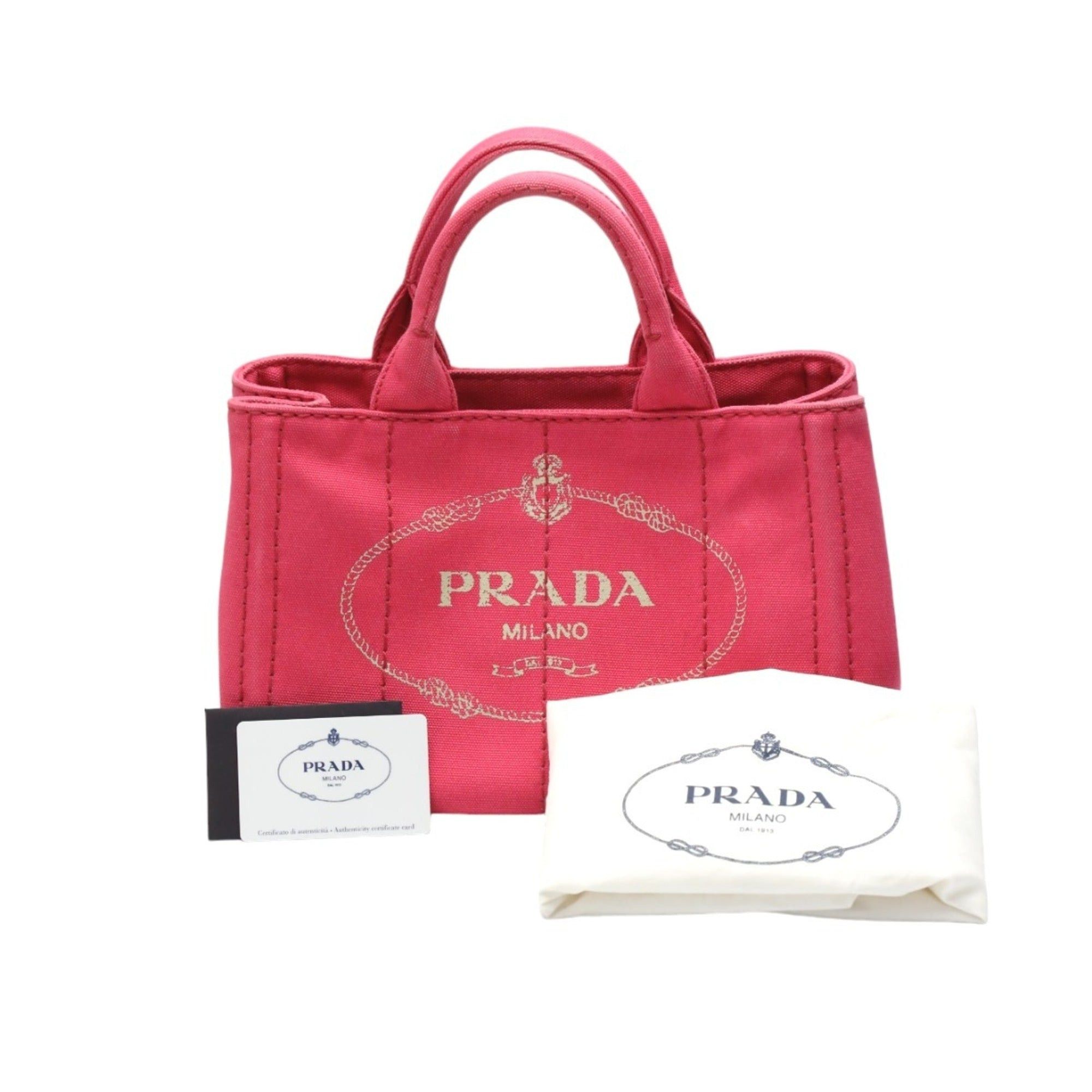 image of Prada Canvas Canapa Tote Cotton Denim B2439G Pink, Women's