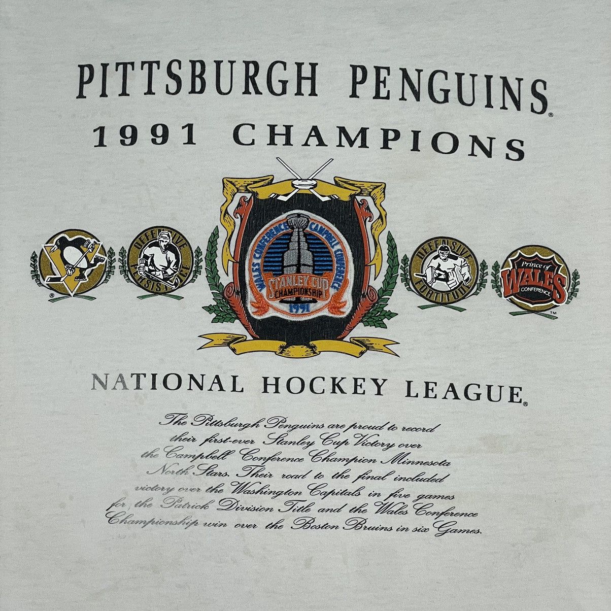 NHL Vintage 1991 NHL Pittsburgh Penguins Tee Size US XL / EU 56 / 4 - 9 Thumbnail