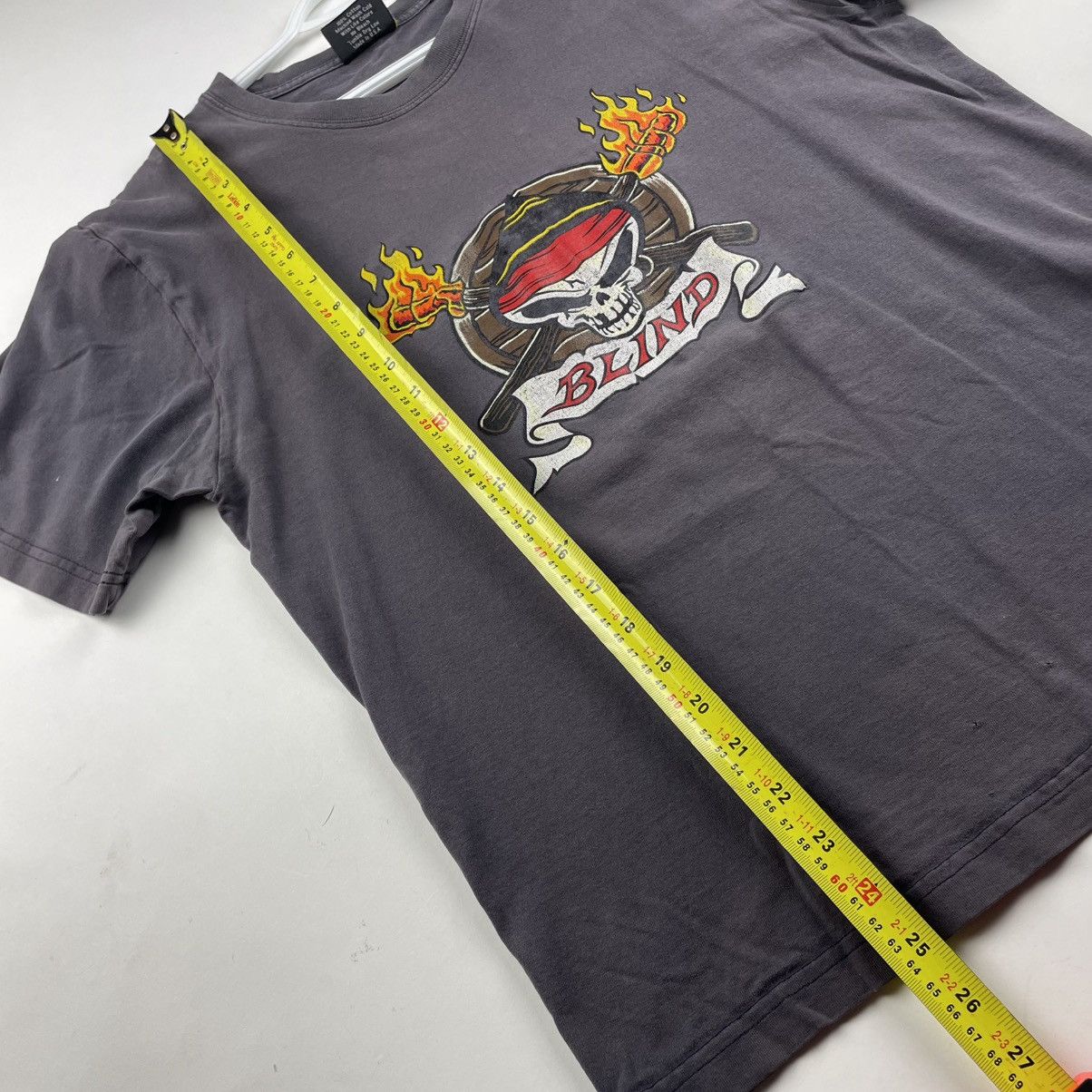 Blind Skateboards × Vintage VTG 90s Blind Skateboards Pirate Reaper Grey T-Shirt 1990s Size US M / EU 48-50 / 2 - 7 Thumbnail