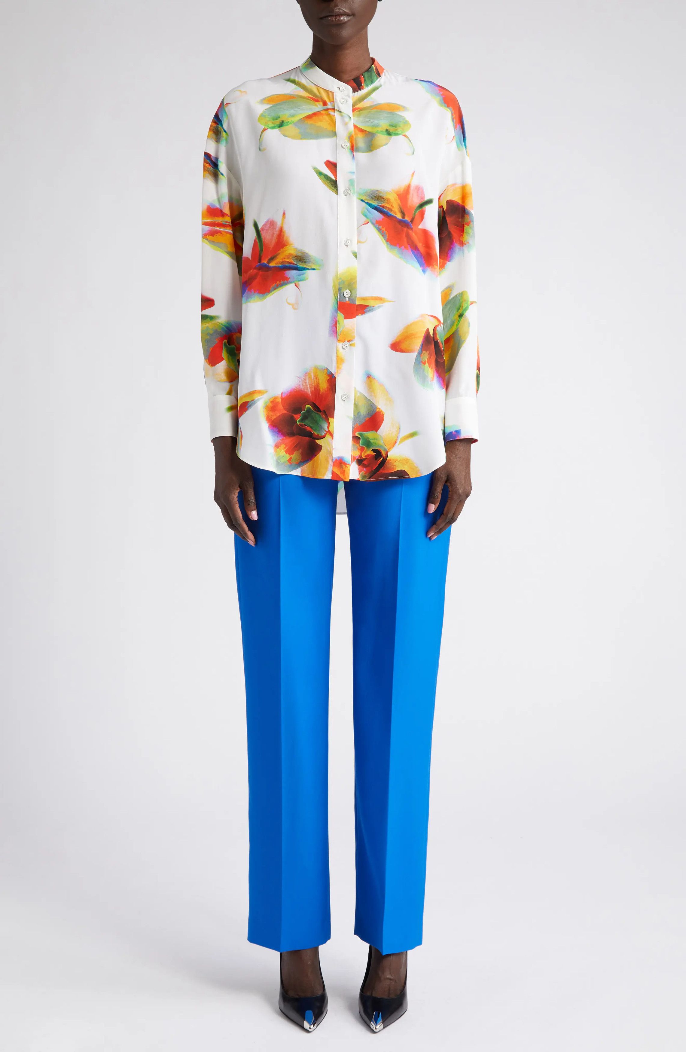 Alexander McQueen o1y0325 Floral Shirt in Multicolor Size S / US 4 / IT 40 - 5 Thumbnail