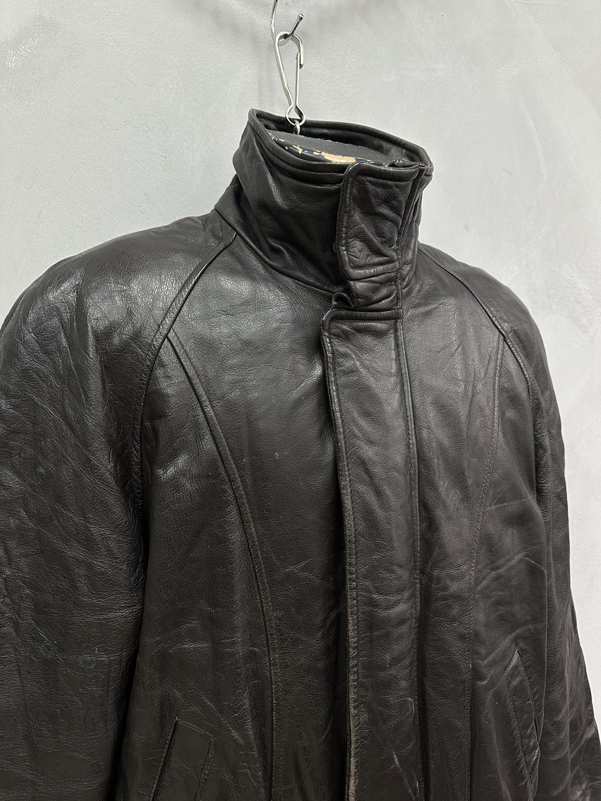 London Fog Vintage Leather Jacket Faded DISTRESSED Diesel Y2k Avirex Size US S / EU 44-46 / 1 - 3 Thumbnail