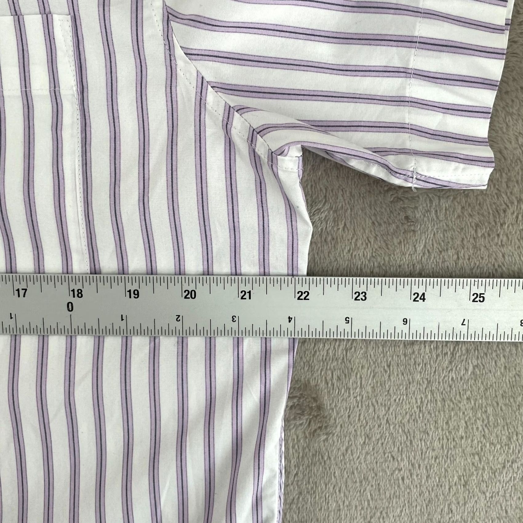 Banana Republic Banana Republic Tech Shirt Men Large White Purple Stripe Slim Fit Preppy NWOT Size US L / EU 52-54 / 3 - 5 Thumbnail