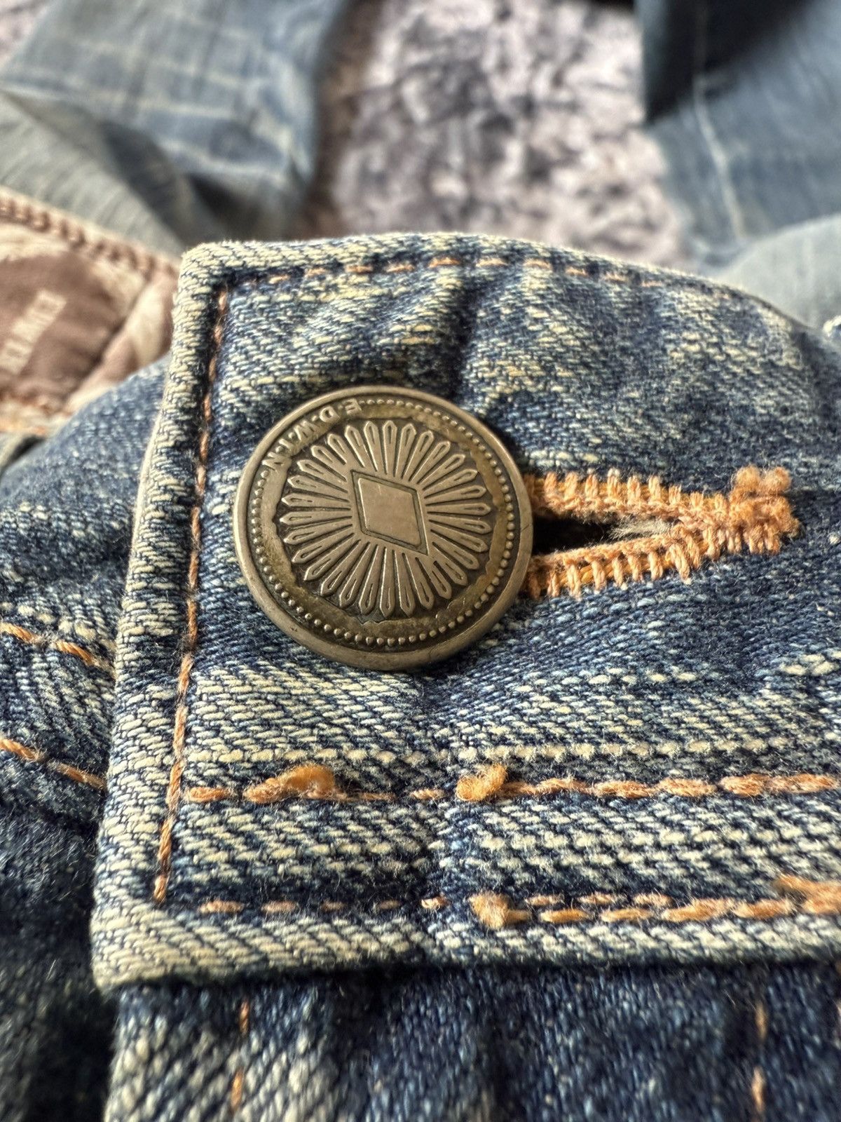 Japanese Brand Edwin 431 XV Over Stitched Western Japanese Flare Jeans Size US 29 - 23 Thumbnail