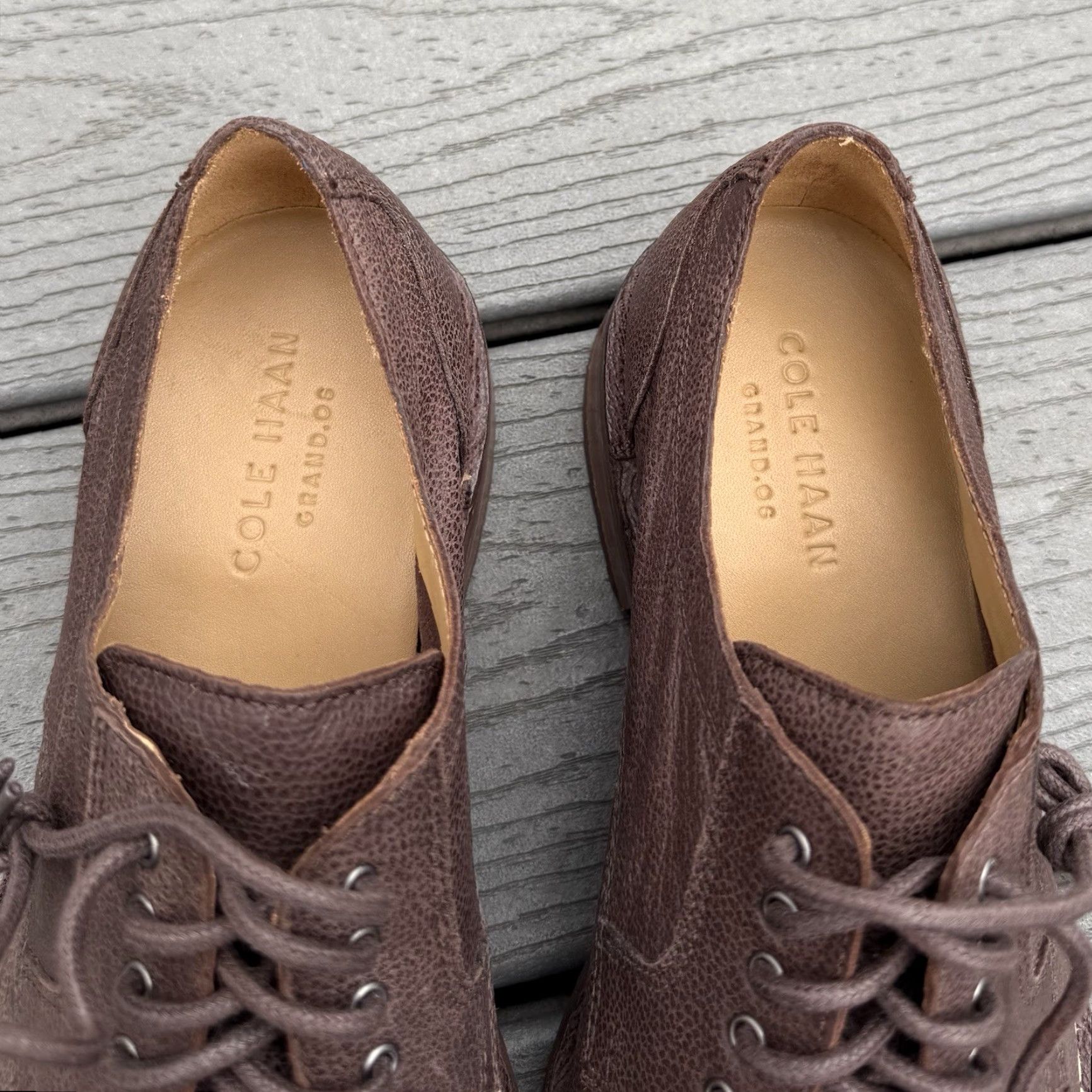 Cole Haan Cole Haan Men's Centre ST Leather Oxfords Brown Size 8.5 Dress Oxford Mens Brown Leather Upper Shoe Size 8.5 Size US 9 / EU 42 - 6 Thumbnail