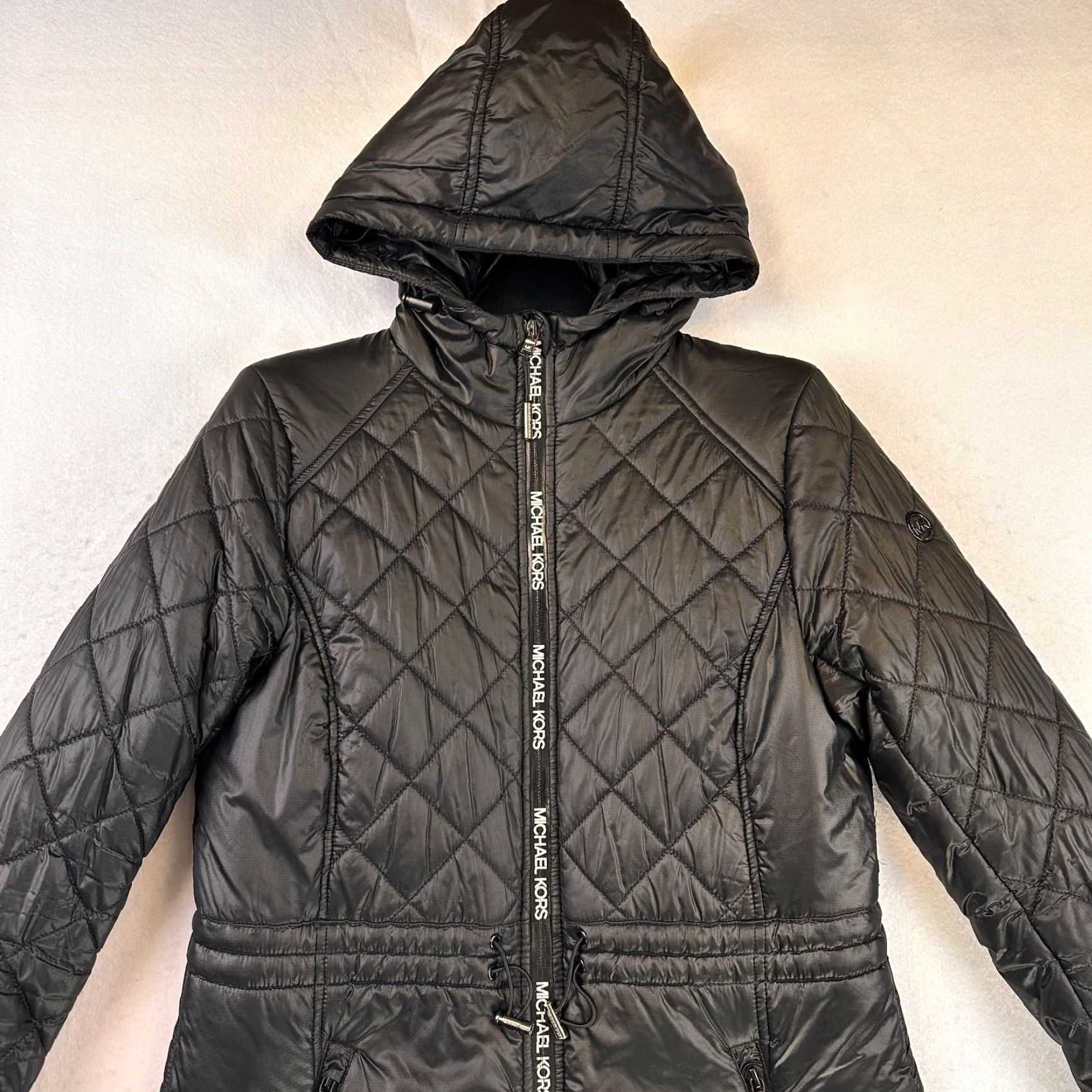 Michael Kors Michael Kors Jacket Womens Small Black Quilted Hooded Zip Drop Tail Size S / US 4 / IT 40 - 4 Thumbnail