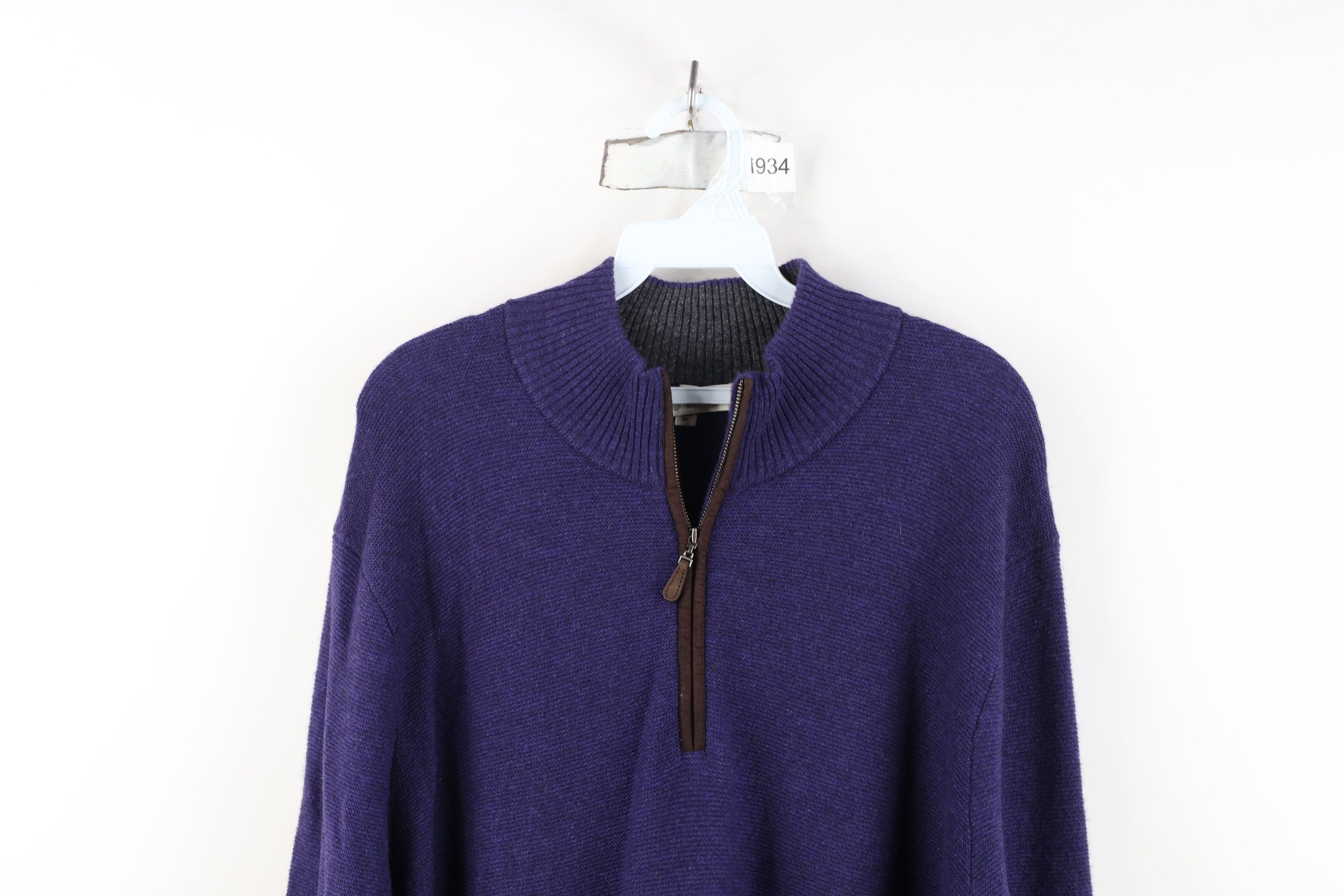 Vintage Vintage Streetwear Cashmere Knit Half Zip Sweater Purple Size US XL / EU 56 / 4 - 2 Thumbnail