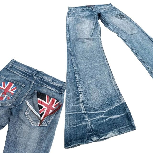 Seditionaries 🔥 Vintage Flare JACK SERIKA Seditionaries Skulls Jeans Size US 32 / EU 48 - 1 Thumbnail