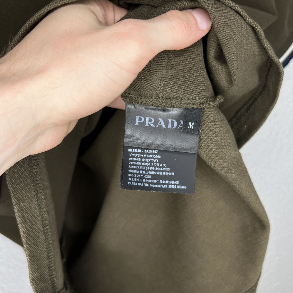 Prada Prada Polo Tshirt Tee Green Khaki Logo Red Rare Y2K Drill Size US M / EU 48-50 / 2 - 6 Thumbnail