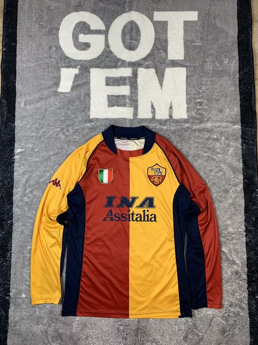 Vintage AS ROMA FOOTBALL T SHIRT JERSEY KAPPA LONGSLEEVE Assitalia