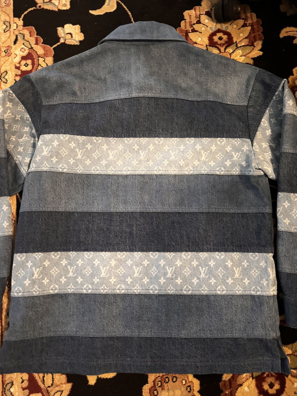 Louis Vuitton Louis Vuitton Patchwork Long-Sleeved Denim Polo Shirt Size US L / EU 52-54 / 3 - 15 Thumbnail