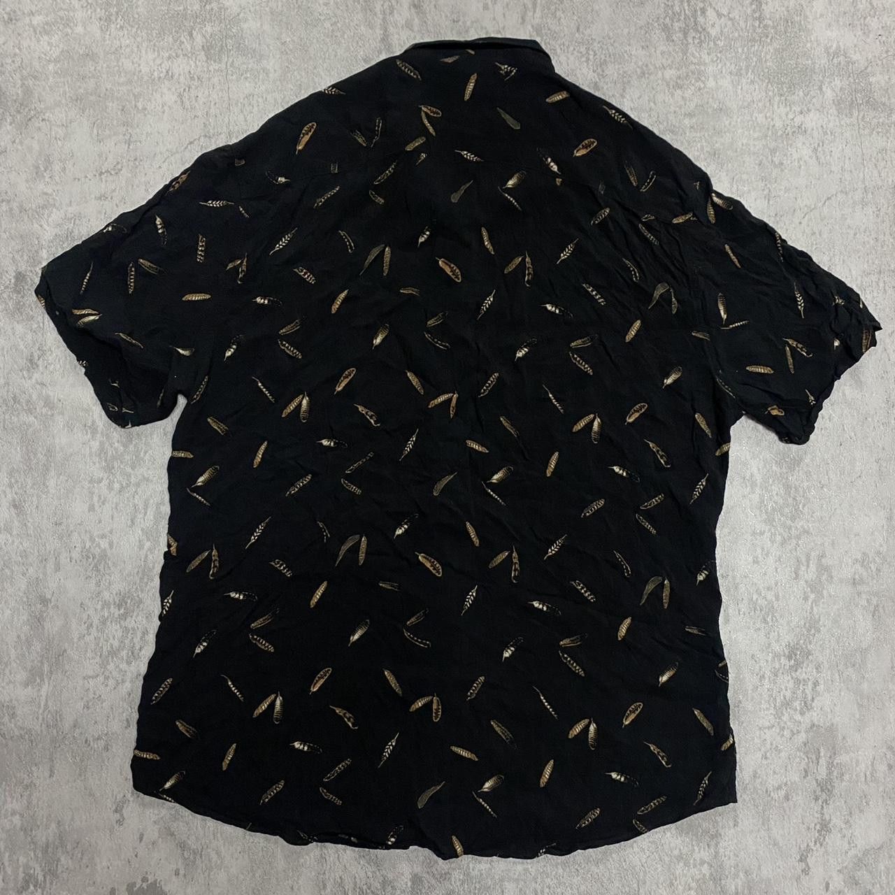 Other Black feather print button-up shirt summer rap hip hop Size US XL / EU 56 / 4 - 2 Thumbnail