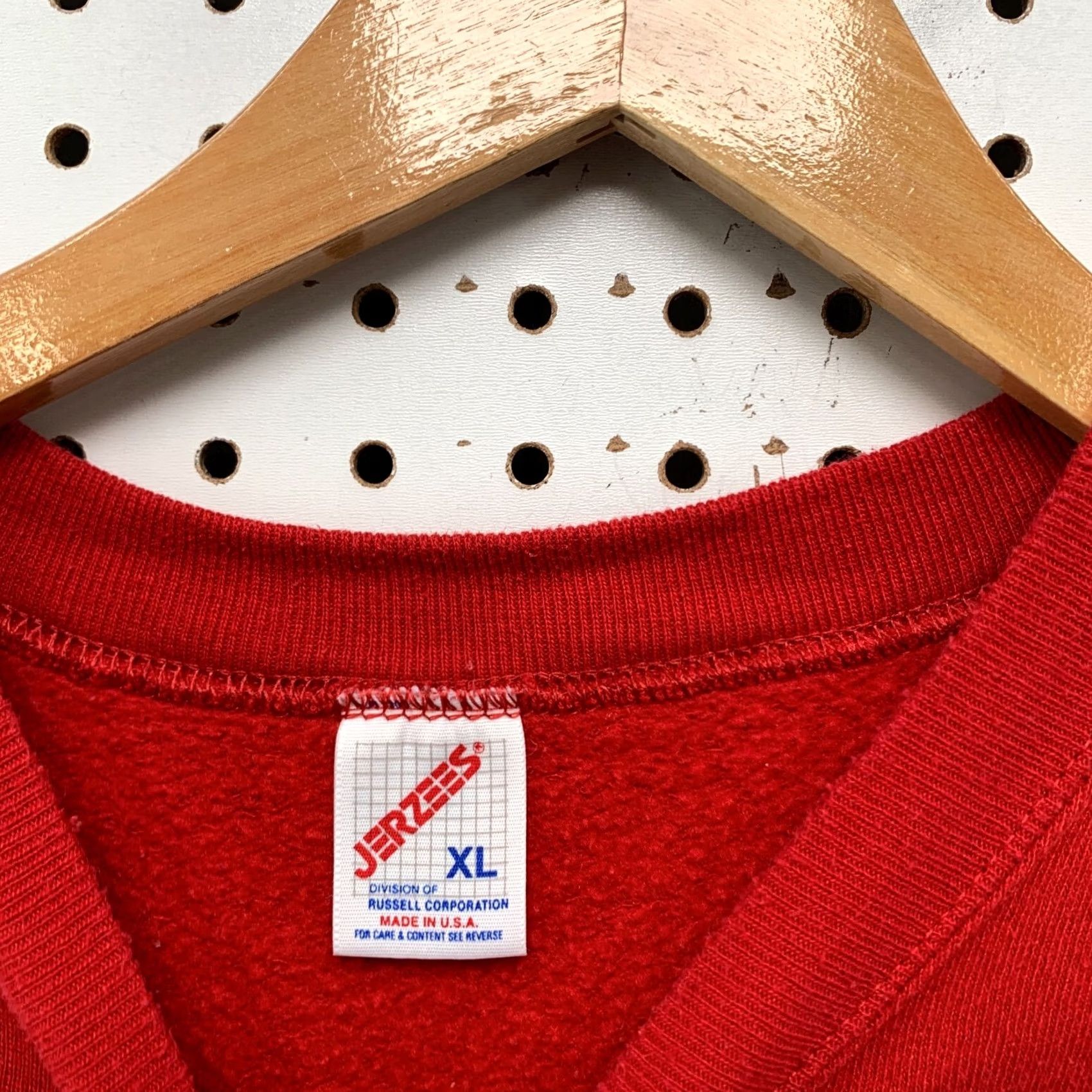 Jerzees VINTAGE Jerzees Sweatshirt Mens XL Red Pullover Crewneck 80s USA 23x28 Size US XL / EU 56 / 4 - 6 Thumbnail