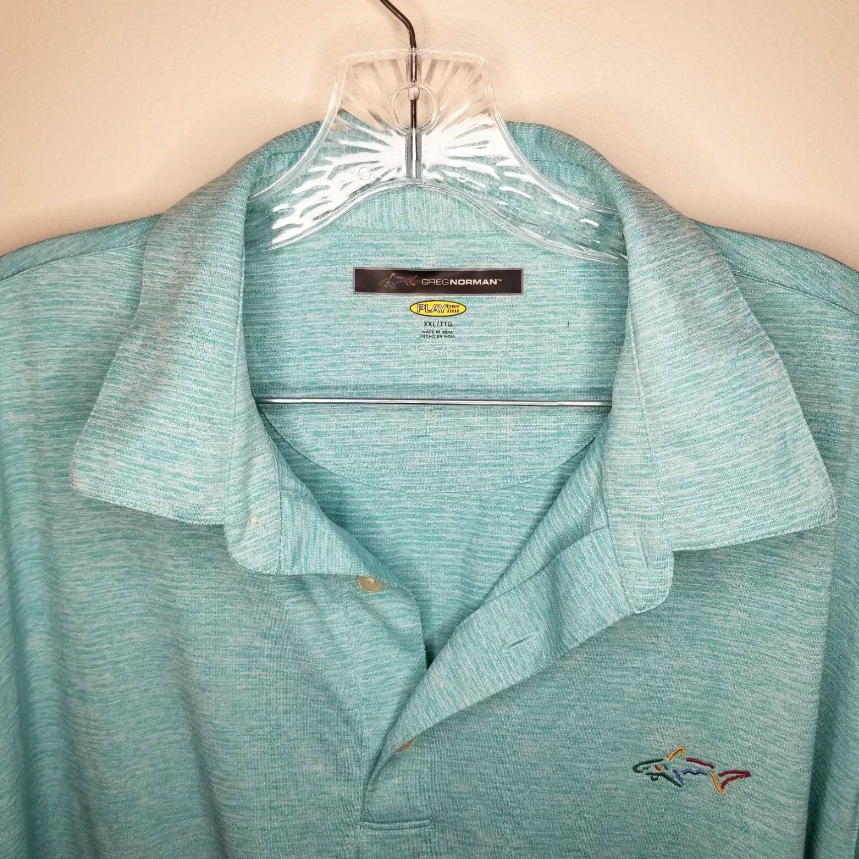 Vintage Greg Norman Men Polo Short Sleeve Play Dry 2XL Teal Blue Size US XXL / EU 58 / 5 - 3 Thumbnail