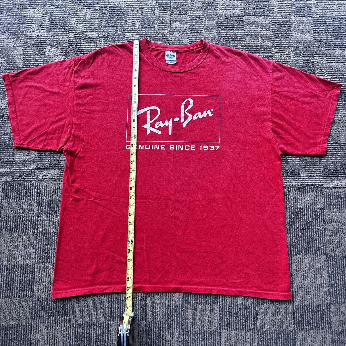 RayBan Ray-Ban Sunglasses Vtg Y2K Red Spell-Out T-shirt Size US XXL / EU 58 / 5 - 4 Thumbnail